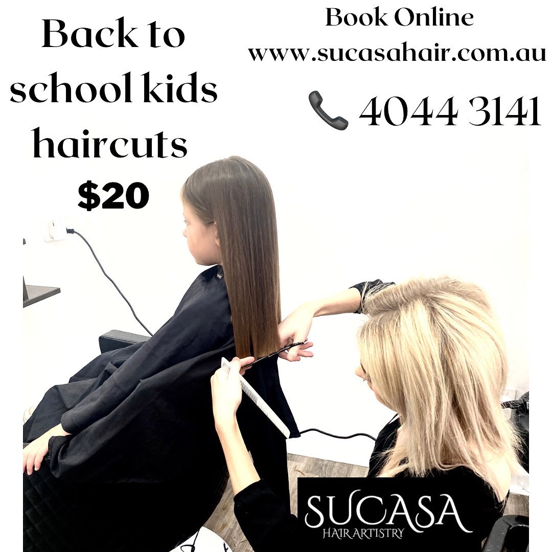 Back to school time! 🏫 Book an appointment by calling (02)40443141 or via our online booking system
#backtoschooltime #kidshaircuts #schoolhaircutdiscount #sucasahair #sucasahairartistry #hairdresser #hairsalon #hair #haircut #newcastlensw #newcastlehairsalon #newcastlehairdresser #adamstown
