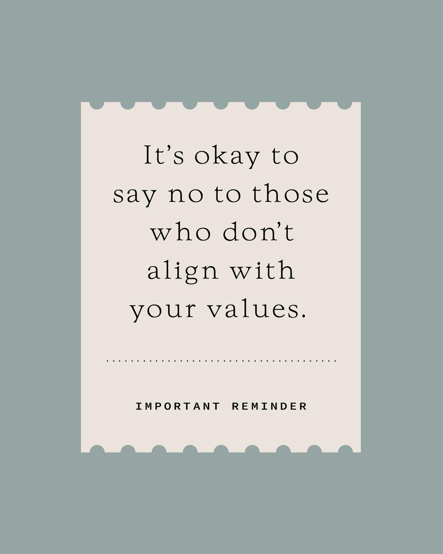 Say it with me…it’s okay to say no to say those who don’t align with my values!
Many years ago, when I first began my journey as a freelance designer, I had a tendency to say yes to every opportunity that came my way. This led to me working with a handful of questionable individuals who didn’t align with what I believed. I was often treated as a machine, rather than a human being, and felt disposable.
Now, 7 years later, I choose to only work with people who are respectful, reliable, and caring. If you don’t show appreciation towards people you hire for a service, then you aren’t my ideal client. And that’s that.