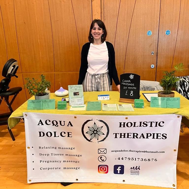 Thank you to all the lovely people that yesterday supported me on my first event with @acquadolce.therapies.
I had the pleasure to show hands on the benefits of chair massage to a few people and has also been a great occasion to talk and connect with many others about what I do, and how massage therapy can be a powerful tool to help people feel good in their body and mind.
Thanks to all the team at Steiner Academy for this great opportunity.
Watch this space as I had great fun yesterday so more events coming up!!
💚 Martina 💚
.
.
.
.
.
.
.
.
#herefordshire #herefordshirebusiness #herefordholistic #herefordshiremassage#herefordsmallbusiness #hereford #massagetherapyhereford #acquadolcemassage #acquadolcemassagehereford #acquadolcetherapies #acquadolcehereford #massageinhereford #massagehereford #holisticway #holistictherapies #holistichealth #holisticmassagehereford #holisticapproach