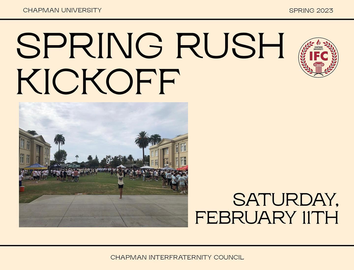 Spring Rush is here‼️
-
Kickoff is one week from today at 1PM on the dorm courts! Register at the link in our bio!