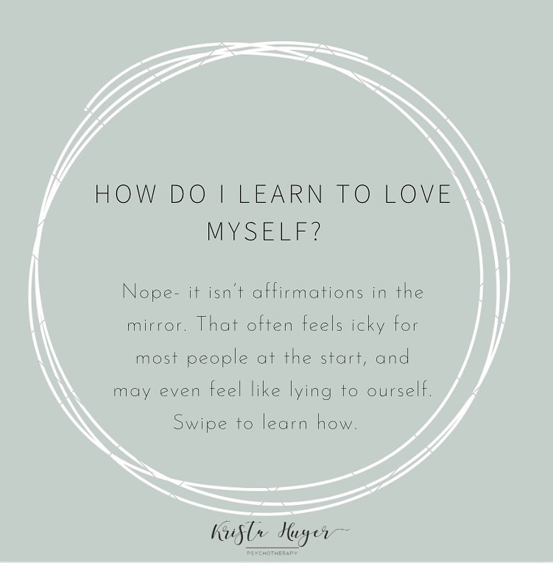 How do we learn to love ourselves? 🤍🤍🤍
It isn’t about just saying that to ourself in the mirror. It takes actions, building a relationship. Spending time with ourself, making promises and keeping them. Perhaps apologizing to ourself to repair. It takes nurture and consistently tor showing up.
#selflove #selfcompassion #therepyjourney #therapistsofinstagram