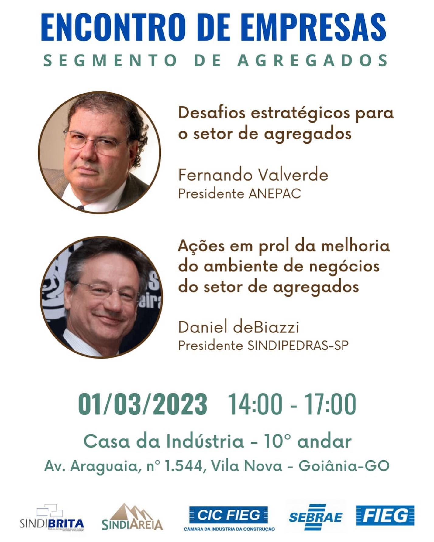 O SINDIAREIA e o SINDIBRITA em parceria com a ANEPAC convidam todo o segmento de extração para o encontro de agregados a ser realizado dia 01/03/2023 das 14hs as 17hs. Confirme sua presença.