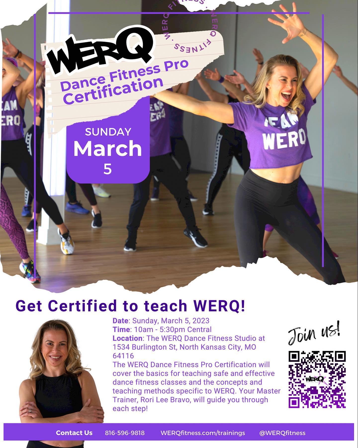Training Alert! We are hosting a WERQ Dance Fitness Certification at the @werqstudio on Sunday, March 5. This is your chance to get certified in #kansascity with WERQ Master Trainer, @rorilee!
WERQ creator, @haley.werqfitness, will be popping in for the Pop Up class! Don’t miss it!
DM us with questions! We also have 2 promo codes to handout!