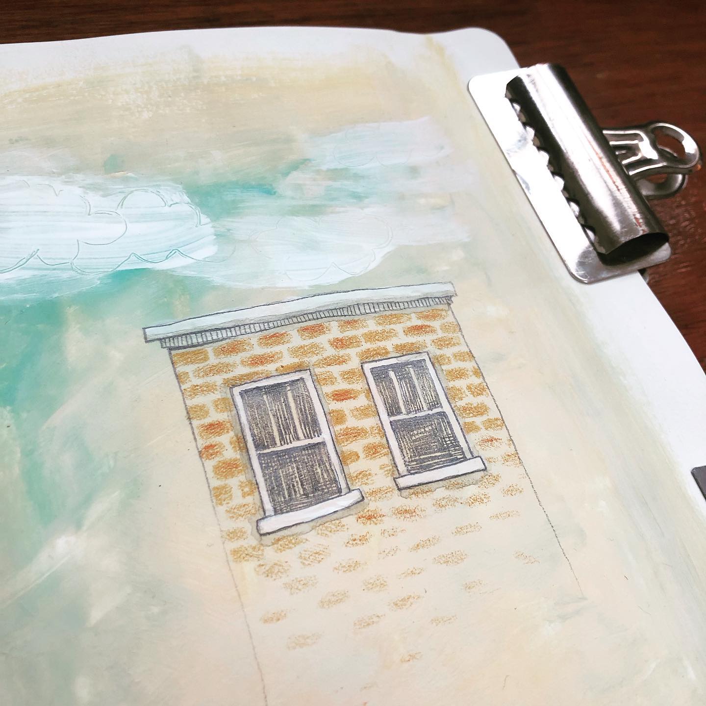 #wip #sketch #sketchbook #sketchbookartwork #illustration #illustrator #oldbuilding #brick #illustratedmap #illustratedmaps #theydrawandtravel #yycart #yycartist #mixedmedia