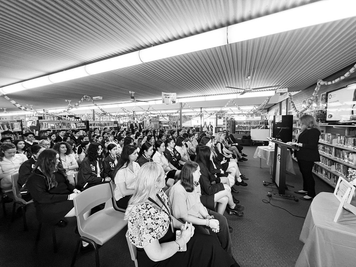 It was a privilege to speak to over one hundred Year 12 students today at Cecil Hills High School in celebration of International Women’s Day.
I was also interviewed for the school’s podcast and that was great fun.
Big thanks to Jimmy and the hard working team who delivered an incredible and delicious breakfast event.
The future of our world is in todays classrooms.
#IWD2023 #crackingthecode #IWD #EmbracingEquity #confidence #guestspeaker