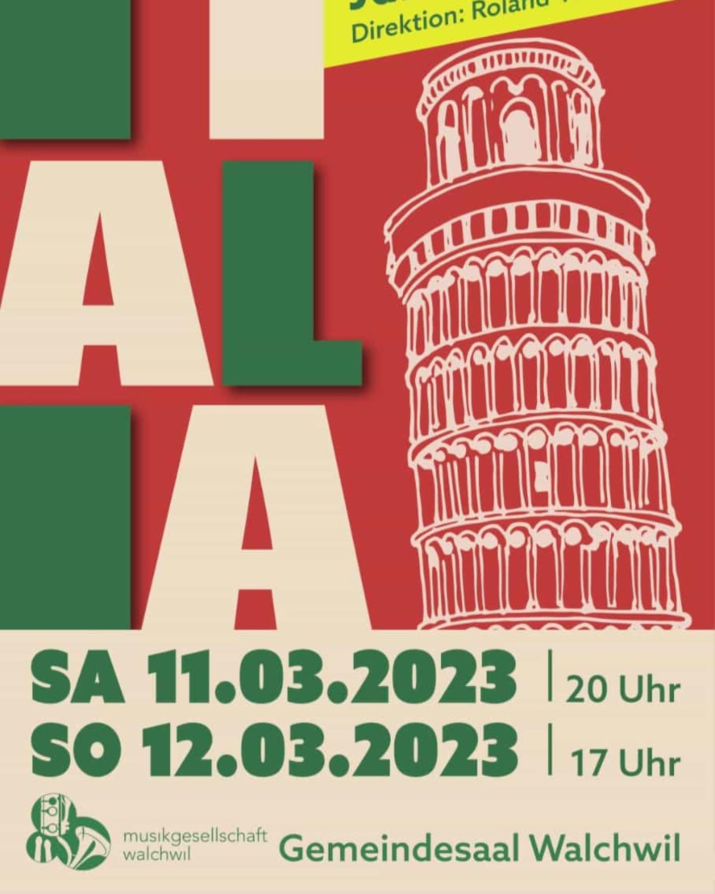 Nächstes Wochenende 11./12. März 2023 findet unser Jahreskonzert im Gemeindesaal Walchwil statt! Wir freuen uns auf viele Besucher
#italia #blasmusik #walchwil #konzert @zugkultur @zugerzeitung.ch