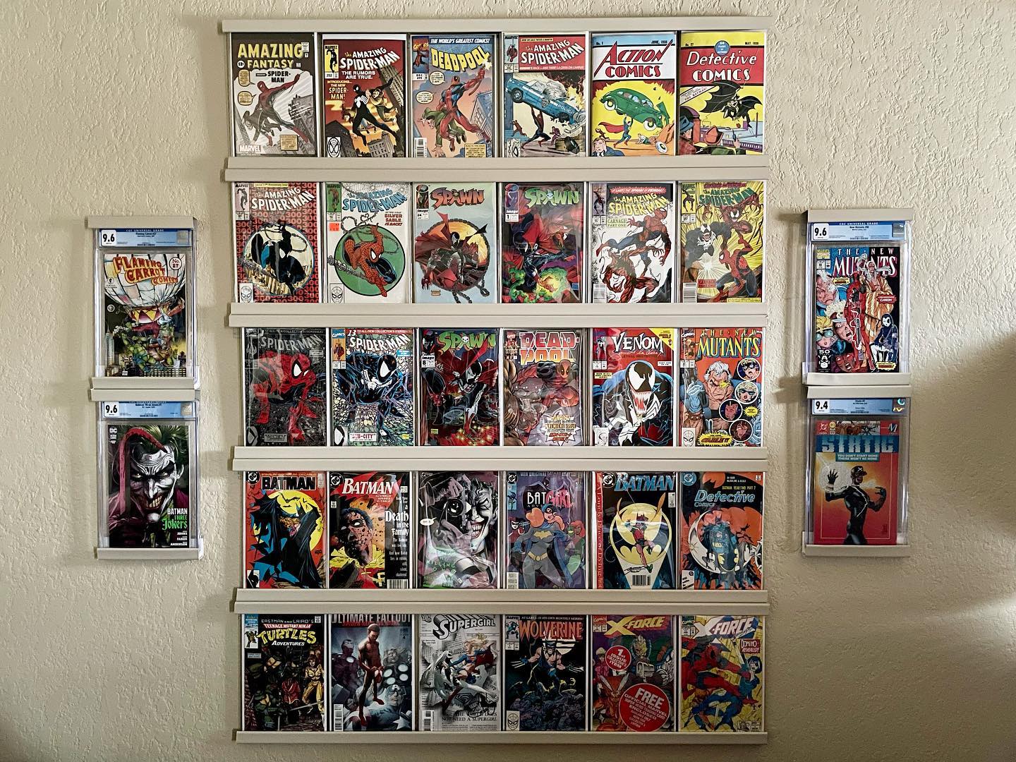 MY WALL OF COMICS. What if I told you this wall basically represented every facet of my life? My family, my friends, my work. I was a casual reader/collector of comics growing up. A lot of my favorite childhood weekend memories were going to the comic shop with my Dad and consuming every comic book-based cartoon/movie/video game I could find (of which, there were far fewer than there are now). But the last few years, it’s become so much more than that.
In 2019, my friend Mike opened @DeadliftCollectibles in Edmond. Mike and I had known each other for years through our mutual friend Calvin Blockmon, who had met Mike as one of Mike’s Comp 1 students at OSU. I got to see Mike off and on over the years, but not as often as we’d like because of the distance between us…so I was absolutely thrilled when he opened up shop near(er) me. In the time since, my dad retired, and I fell in love with comics all over again, more than I ever had before. Comics became an escape from COVID and a way to bond with my dad. And Mike, Calvin, and I began seeing each other MUCH more regularly. At some point, I met this dude @andrew._.olson at the shop, who, turns out, was starting to pursue his dream of a film career and was taking classes at The Actor Factory (where I do quite a bit of work). I couldn’t really see it yet, but my worlds were slowly beginning to come together.
Last year, Mike (a PhD in Creative Writing & Film Studies, I might add) brought me a killer screenplay he’d written called FLINT, based on one of his short stories of the same name. Andrew was on board. Their pitch: this group of friends makes this movie together. I was honored that a guy I respected like Mike wanted me to helm his script, and Andrew was ready to go guns ablazing to help us bring it to life. Not long after, Calvin came aboard. And @leahnhphilpott came aboard, and many of our industry friends we’ve made movies with before or WANTED to make movies with before joined us for the ride. My worlds collided. Comics link it all.
Then, to make things even crazier…(cont’d below)