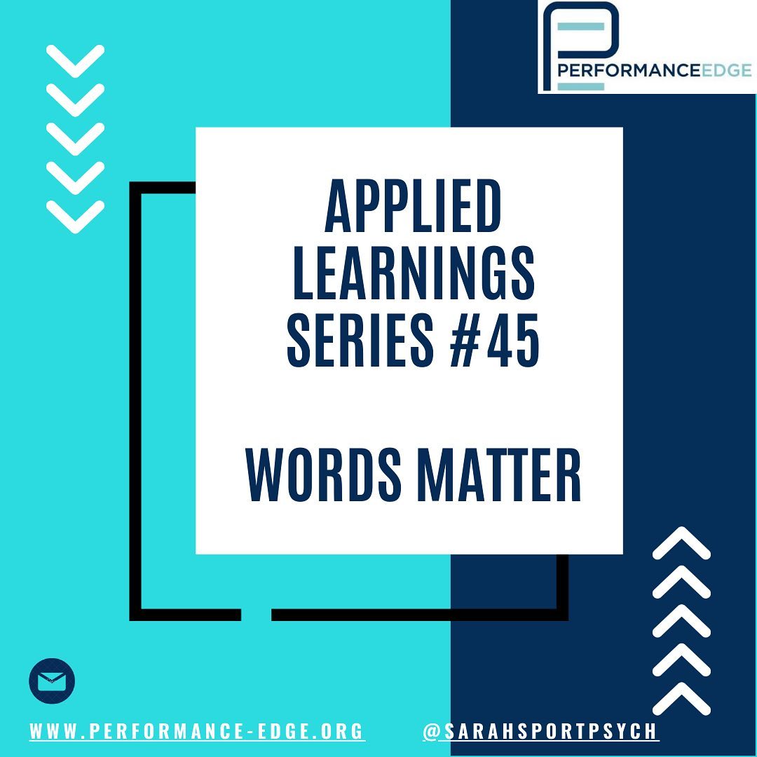 Applied learning series 45. Words matter
š£ļøI am a huge fan of language, give me words rather than numbers any day (cue: negative childhood experiences of mathsš¤£). This is why paying attention to the words we use & the context within which we use them is so important.
š¤Being aware of our language & understanding the power of the words that we choose to use, can impact relationships in our environment.
#choosewisely #selfawareness #sportpsychology #appliedpractice #langauge