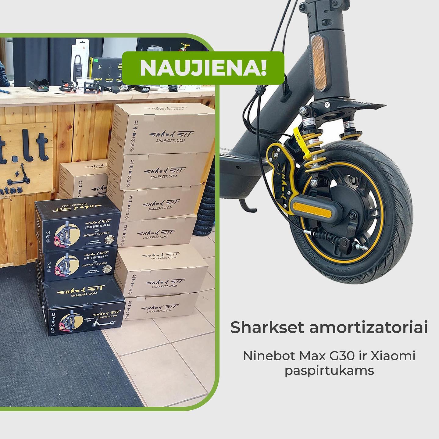 Į SHIFT.LT atkeliavo Sharkset amortizatoriai Ninebot G30 ir Xiaomi paspirtukams. Mūsų nuomone, tai geriausios kokybės amortizatoriai gaminami Xiaomi ir Ninebot paspirtukams 🙂 Jei kas norėsite tobulinti savo paspirtuką prašom į svečius - Vilniuje ir Kaune 🔥🛴
Kodėl rekomenduojame būtent šiuos amortizatorius? Sharsket amortikai suteikia absoliutų komfortą važinėjant įvariais paviršiais, taip pat sumažina kojų, rankų ir riešų įtampą, tad kelionė paspirtuku tampa žymiai patogesnė ir malonesnė 😌
#sharkset #ninebot #xiaomi #vilnius #kaunas #shiftlt