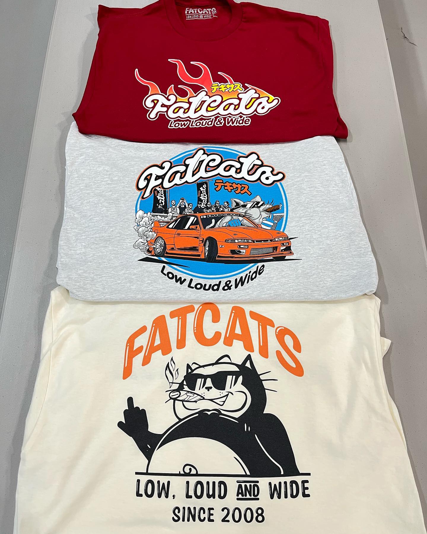 fatcats project 3 pieces #screenprinting #shirts #fatcats #cultureapparelstudio #cultureafterdark