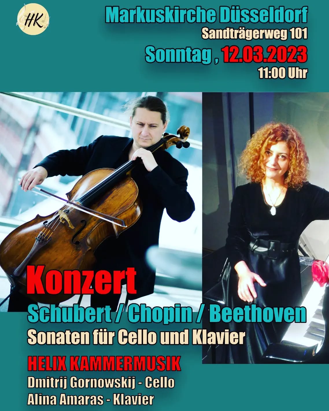 Ich lade herzlich alle zu unsere Konzert ein. MUSIK DER ROMANTIK