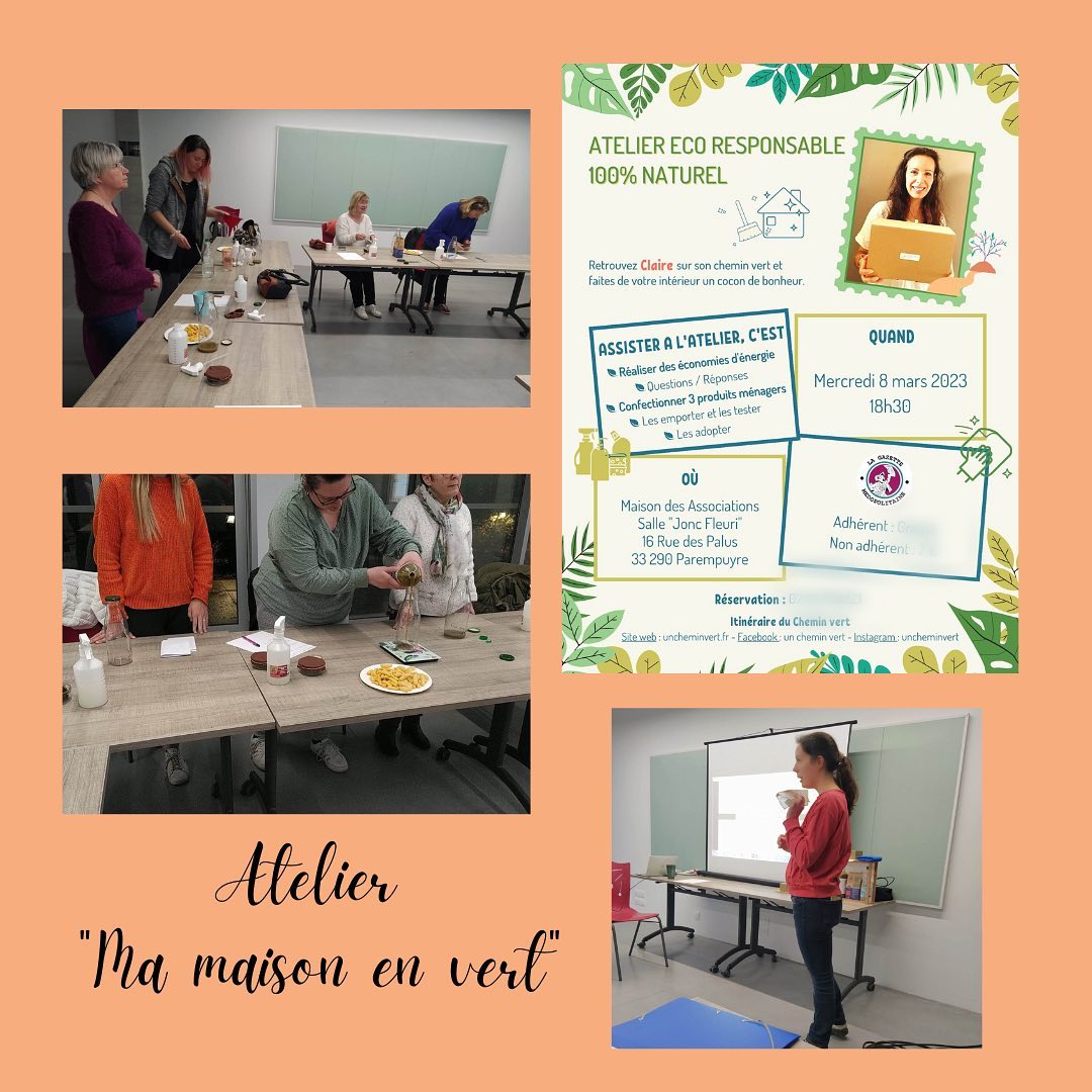 Mercredi 8 mars avait lieu le premier atelier «Ma maison en vert» ouvert à tout le monde.
Ma maison en vert ? Un échange sur la manière de réaliser des économies d’énergie et la confection de 3 produits ménagers clean, réalisés avec la box Mon ménage au naturel.
«Ce fut un super moment constructif, instructif et très convivial» pour Marie-Pascale, participante à l’atelier.
Les ateliers sont ouverts à tous et à toutes, aux particuliers et aux entreprises, aux personnes qui ont déjà un pied dans l’écologie - ou pas !
Si vous êtes intéressé, n’hésitez pas à m’envoyer un message afin que j’organise une nouvelle session 🌿
#atelier #echange #mamaisonenvert #economie #energie #ecologie #recette #menage #clean #sain #naturel