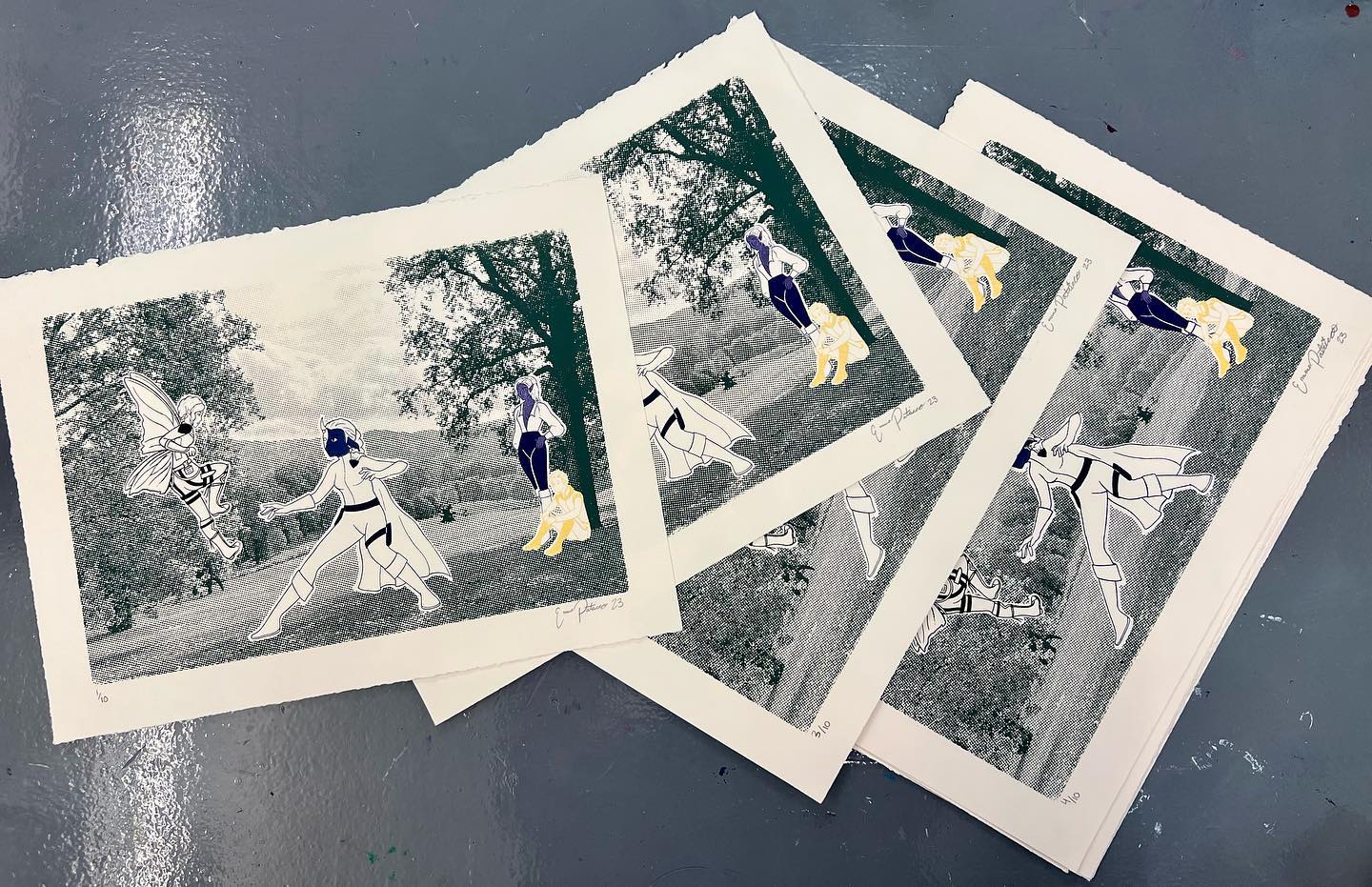 “Does a 13 hit?”
7-Layer Silkscreen Prints, featuring characters created by myself and @leecalderarts
#silkscreen #silkscreenprinting #screenprinting #screenprint #fantasyart #fantasy #characterdesign #characterart #character #dungeonsanddragons #dndart #dndcharacterart