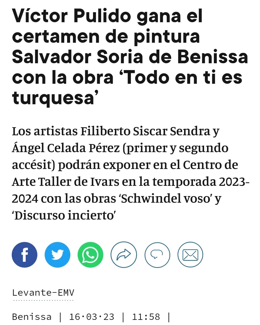 No puc estar mes content i agrait al jurat al ajuntament de BENISSA. ❤️❤️❤️❤️