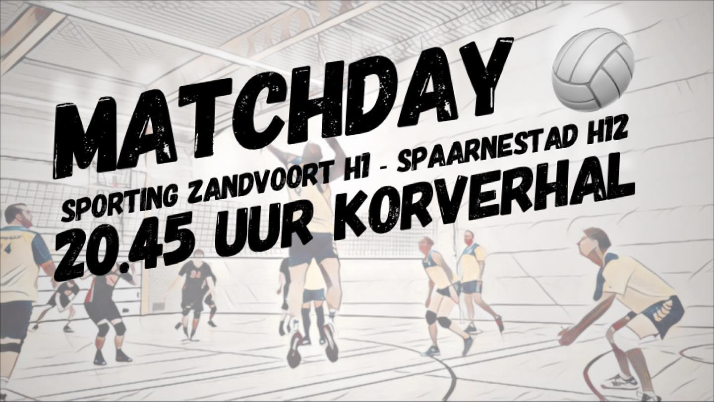 Matchday 🏐. Vanavond om 20.45 speelt Heren 1 tegen H12 van @vcspaarnestad . Sporting staat op dit moment 3e en Spaarnestad 5e. Sporting moet winnen om mee te blijven strijden om de 2e plaats.
#sportingzandvoort #zandvoort #nevobo #volleybal #metdankaanonzesponsoren #cafefier #alphasecurity #newasco #windroos