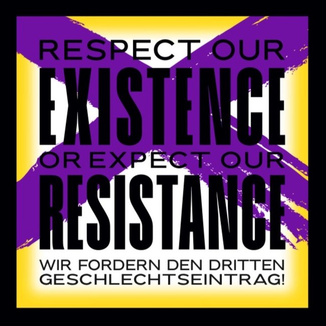 Solidarisiere dich mit der Forderung nach rechtlicher Anerkennung von Menschen aus dem nicht-binären Spektrum! Demonstration am 1. April um 14 Uhr auf dem Waisenhausplatz in Bern. Bring deine Freund:innen, deine Familie, deine Kolleg:innen mit! Bring Transparente, Fahnen, Poster mit! Bring deine Energie, deine Freude, deine Wut mit!
#drittesgeschlecht #weexist #schweiz #nonbinary