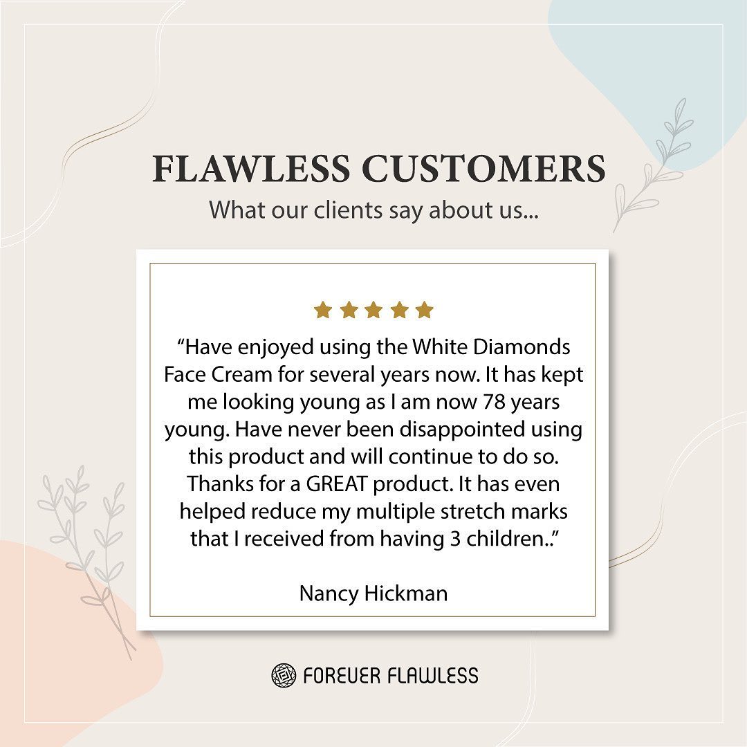 We’re thrilled to share this amazing review 💖
Your feedback means the world to us! 🙌
Visit our website to explore our full range of products and discover the secret to flawless skin! 😍
#ForeverFlawless #LuxurySkincare #FlawlessSkin #DiamondInfused #GoldInfused #RealResults #PremiumIngredients #NourishYourSkin #RejuvenateYourSkin #SkincareGoals #BeautyEssentials #GlowingSkin #SkincareReview #HappyCustomers #ThankYouForYourSupport