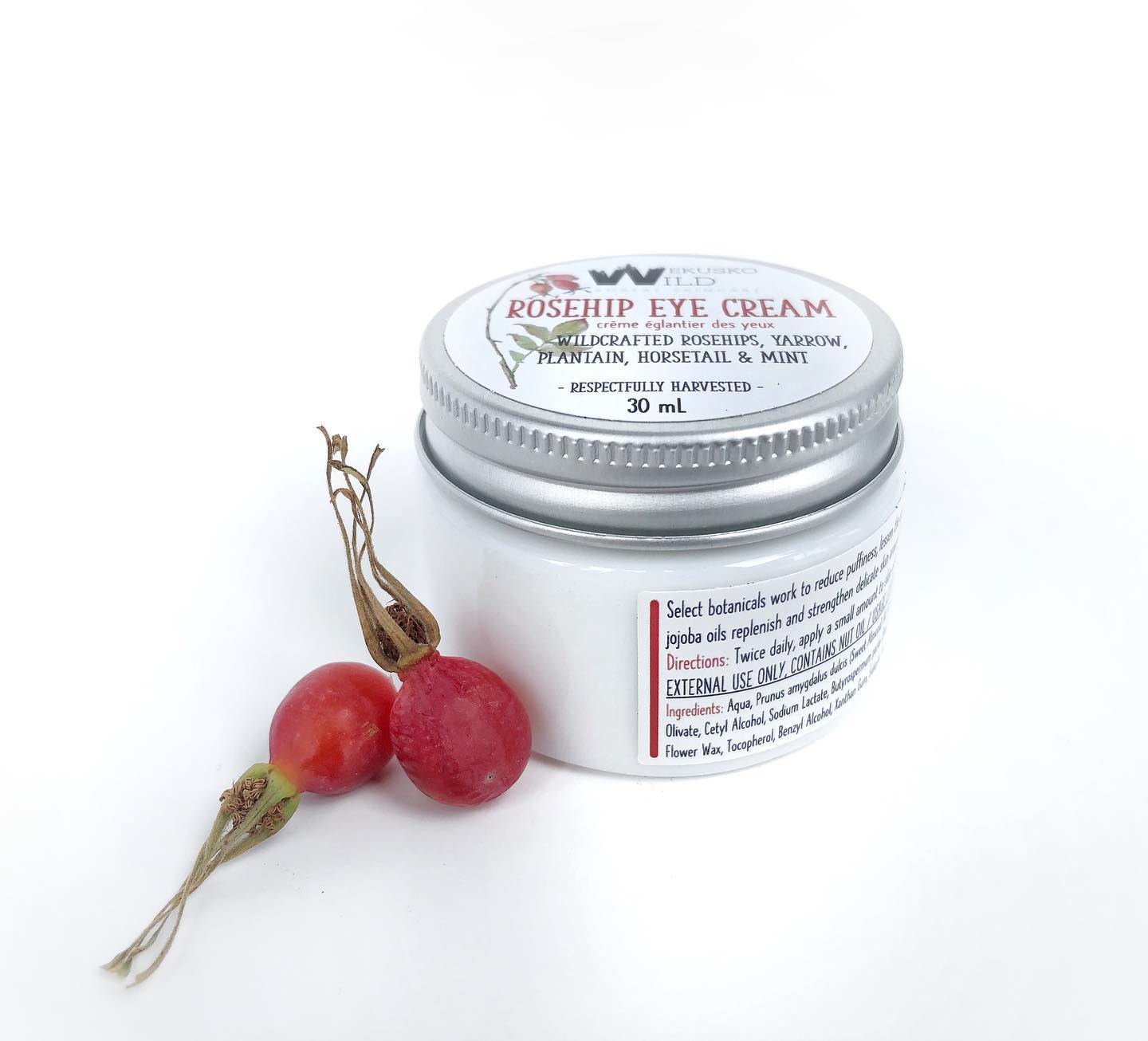 🌲 Let the power of the boreal forest work its magic on your skin with our rosehip eye cream! 🌿 This unique blend of probiotics, boreal gathered rosehips and natural ingredients is designed to soothe and hydrate delicate skin around the eyes. #borealbeauty #skincare #rosehipmagic #wekuskowild #boreal #sustainable #finelines #manitobamade #smallbusiness #womanowned #probiotic #leapingbunny #zerowastepackaging #supportlocal