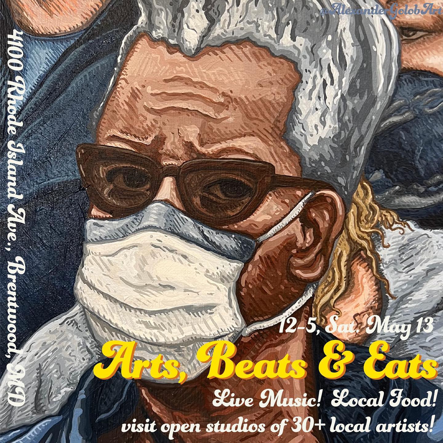 Mark your calendars, folks! Saturday, May 13th between 12-5 I’ll be participating in Arts, Beats & Eats! You can visit my studio, see what I’ve been up to, and catch up! There will be over 30 artists, live music, and delicious local eateries between Artisan 4100 at 4100 Rhode Island Ave, Brentwood, MD and Portico Gallery + Studios and MiXt Food Hall at 3807 Rhode Island Ave. Plus, the entire neighborhood is getting in on this! Places like Red Dirt, Otis Street, Brentwood Art Exchance, and EZ Storage studios will also be welcoming folks. See you there! 😊🥳🥳🥳.
.
.
.
.
#dmvart #thingstododc #thingstodoindc #DCart #MarylandArt #publicart #openstudio #openstudios #artsbeatseats #fineart #communityart