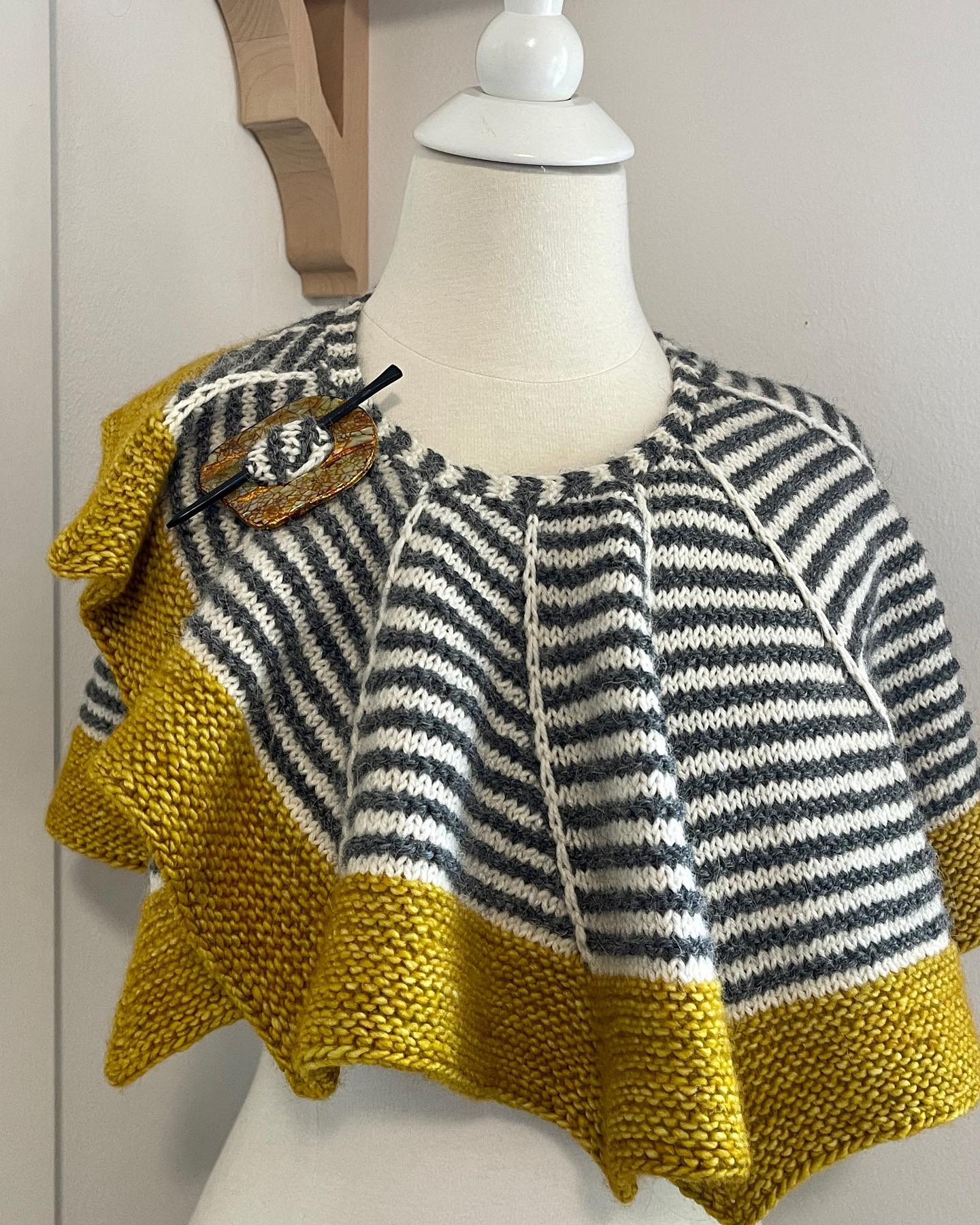 This was a fun one! A spiral shawl and first colorwork. I’ve worn it several times. Geysir Stitch pattern by Stephen West on Ravelry. Yarn from the lovely @thewoolco in Bandon, OR. Love this little shop and the owner, Kelly, was very kind helping me with this pattern.