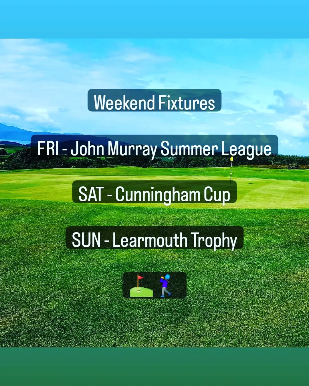 Weekend Fixtures at Rothesay Golf Club #golf #scottishgolf #rothesaygolfclub #weekendfixtures