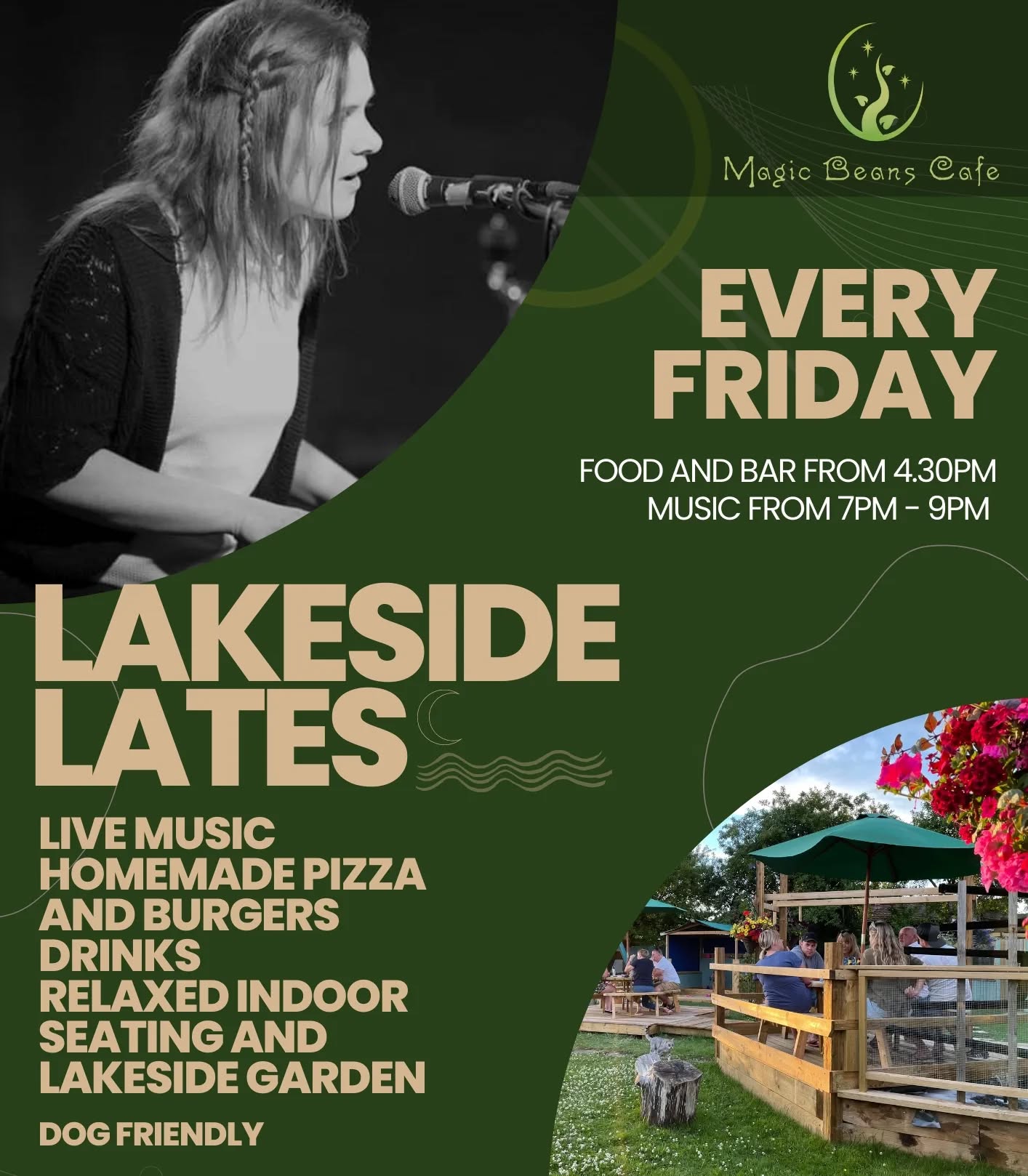 ๐Great food, cooked fresh and served to a soundtrack of live music in a beautiful lakeside setting...tell us a better way to spend a Friday evening! ๐ฅฐ
๐ถ Our Lakeside Lates season is in full swing and you lot have been loving our pizzas, burgers, salads and ice cream sundaes (not to mention the bar). We're welcoming the music maestro that is Geoff Walters this Friday and will have the @hocuspocusplay area open too, for a relaxed and family-friendly vibe.
No need to book but if you've got a favourite table, give us a call on 01285 711606 to make a reservation. See you on Friday! ๐ฟ๐จ๐บ๐ถ
+
+
+
+
+
+
#magicbeanscafe #fairford #raffairford #whelfordpools #cotswoldslakes #cotswoldswaterpark #dogfriendlycafe #livemusicvenues #cotswoldsweekend #lechlade #cirencester #indiecafe #dogfriendlycotswolds #beergardens #cotswoldswalks