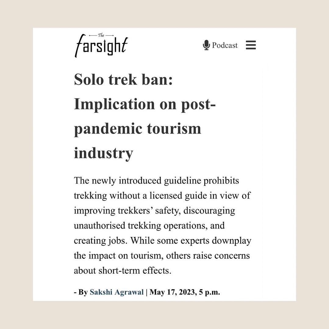 In my article for @the_farsight, I explore the economic and business implications of the latest solo trekking ban in Nepal.
Read using the link in bio!
#nepal #nepaltravel #nepaltourism #nepaltrekking #trekking #trekker #trekkinglovers #trekkinginnepal #trekkinglife #solotrekking #sakshireports