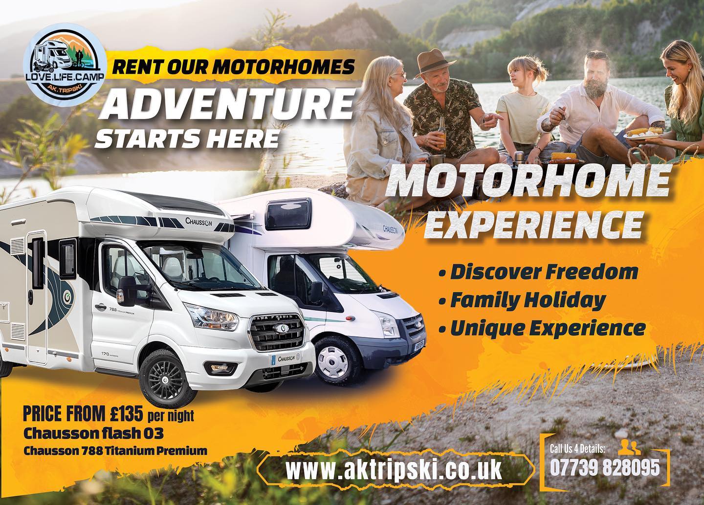 𝗪𝗲 𝘁𝗮𝗸𝗶𝗻𝗴 𝗯𝗼𝗼𝗸𝗶𝗻𝗴𝘀 𝗳𝗼𝗿 𝟮𝟬𝟮𝟯 Summer 𝗺𝗼𝘁𝗼𝗿𝗵𝗼𝗺𝗲 𝗵𝗼𝗹𝗶𝗱𝗮𝘆𝘀 !
Couple of slots left in / June / August !
Book Your Motorhome Experience
Our Motorhome Experience offers you the opportunity to get behind the wheel of a luxury motorhome and head off for the holiday week!
Create your memories!
Find out more and contact us directly or simply check availability via website.
🌐 www.aktripski.co.Uk
📩 info@aktripski.co.uk
#motorhomerental #hiremotorhome #hertfordshire #broxbourne #ware #hoddesdon #vanhire #holiday #autumnholidays #familyholiday2023 #halfterm #broxbournemums #motorhomeexperience