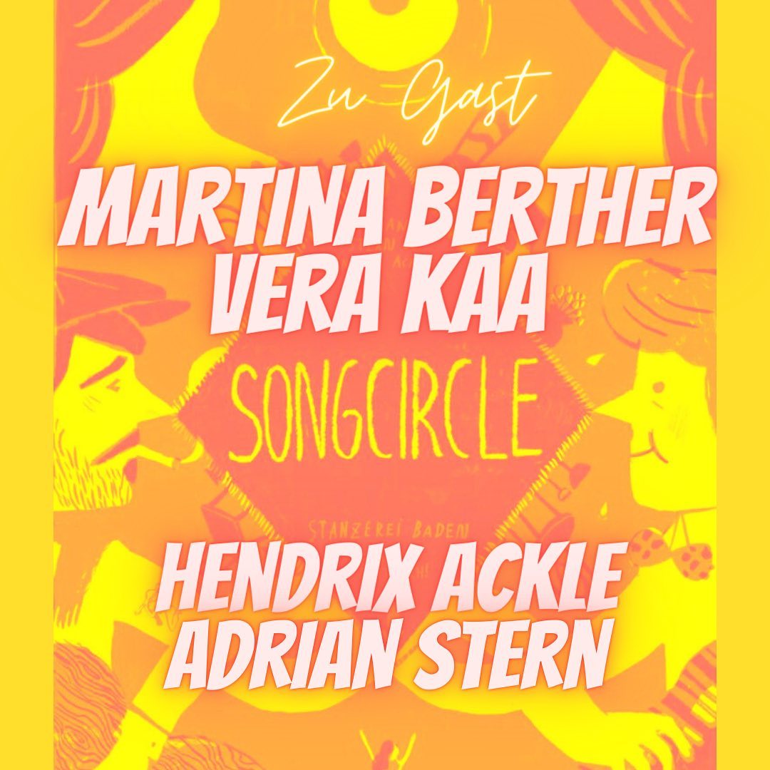 Am nächsten Mittwoch 31.05.2023 ist es wieder soweit - SONGCIRCLE - in der Stanzerei Baden.
Hendrix Ackle und Adrian Stern freuen sich riesig auf ihre beiden Gäste:
Martina Berther & Vera Kaa
Entdeckt neue Musik, geniesst den Einblick in die private Plattensammlung und den ganz persönlichen Musikgeschmack der Viererrunde, lauscht spannenden Geschichten und spontanen Gesprächen von Musiker*innen unter sich und hört, wie sie sich ihre liebsten Songs gegenseitig vorspielen, pur und unplugged.
Es gibt noch letzte Tickets im Vorverkauf! www.songcircle.ch
@kaa.vera @martina_berther_
@hendrixackle @stanzereibaden