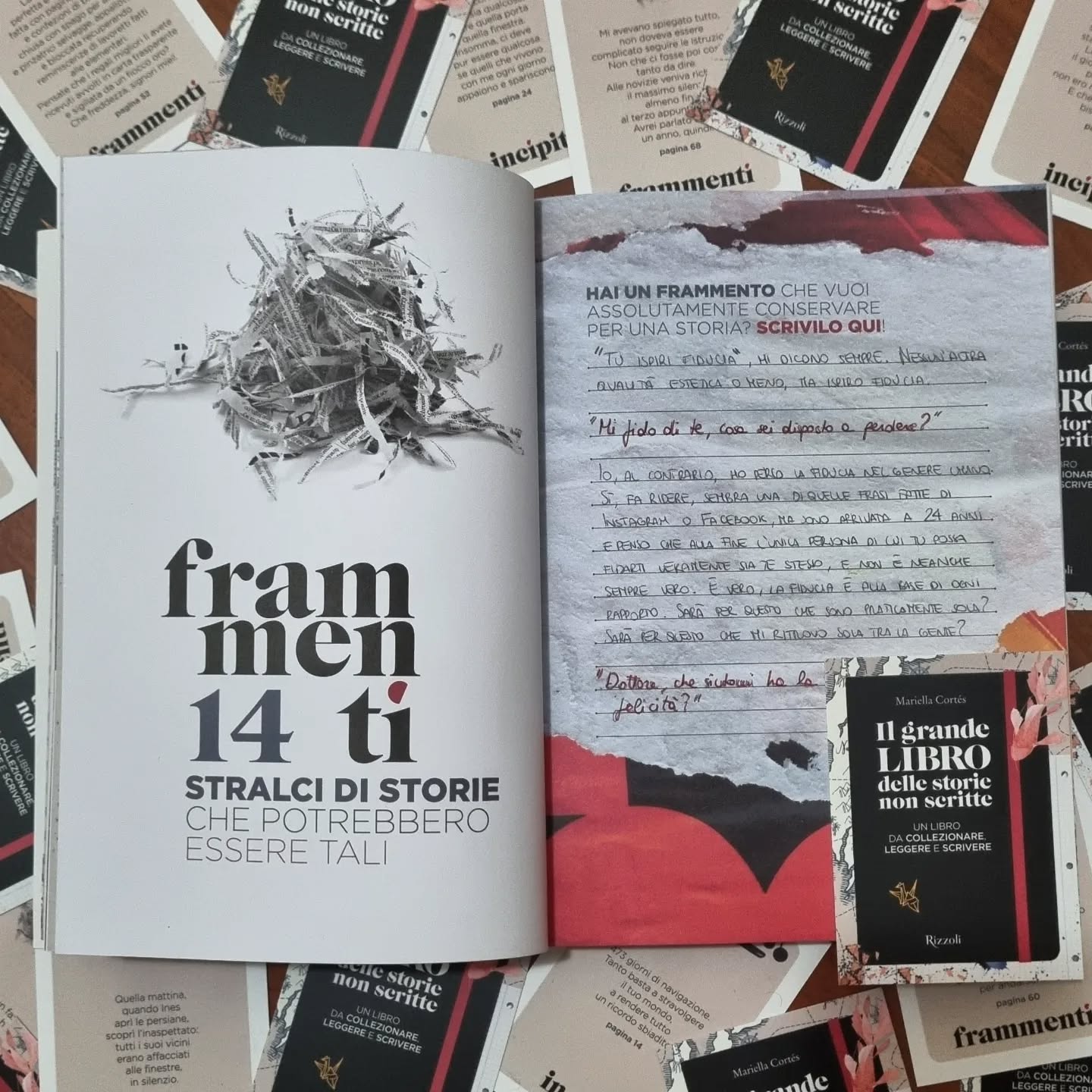 GIORNO 2!
Buonasera e bentornati alla #TandemWritealong organizzata da @tandemcollectiveglobal in collaborazione con @mondadorielecta @rizzolilibri e l'autrice @mariellacortes !
Dopo aver parlato di "Incipit" e avervi fatto leggere il mio, la lettura di oggi prevede la sezione "Frammenti", stralci di storie che potrebbero essere tali", quei pezzi di storie che potrebbero diventare delle vere e proprie trame intricate!
Ma qual è il mio frammento? Eccolo:
"Tu ispiri fiducia", mi dicono sempre. Nessun'altra qualità estetica o meno, ma ispiro fiducia.
~ Mi fido di te, cosa sei disposto a perdere?
Io, al contrario, ho perso la fiducia nel genere umano. Sì, fa ridere, sembra una di quelle frasi fatte di Instagram o Facebook, ma sono arrivata a 24 anni e penso che alla fine l'unica persona di cui tu possa fidarti veramente sia te stesso, e non è neanche sempre vero. È vero, la fiducia è alla base di ogni rapporto. Sarà per questo che sono praticamente sola? Sarà per questo che mi ritrovo sola tra la gente?
~ Dottore, che sintomi ha la felicità?
Vi "ispira fiducia"? 😂
Avete un frammento che volete conservare e trasformare in una storia?
Scrivetemi nei commenti!
#gifted
#StorieNonScritteWritealong
#IlGrandeLibroDelleStorieNonScritte
#TandemWritealong
#booklover #libro #instabook #instagood #bookclub #supportoprofili #read #photography #leggere #art #bookworm #libridaleggere #thebookclubpost #lolanorumascorner