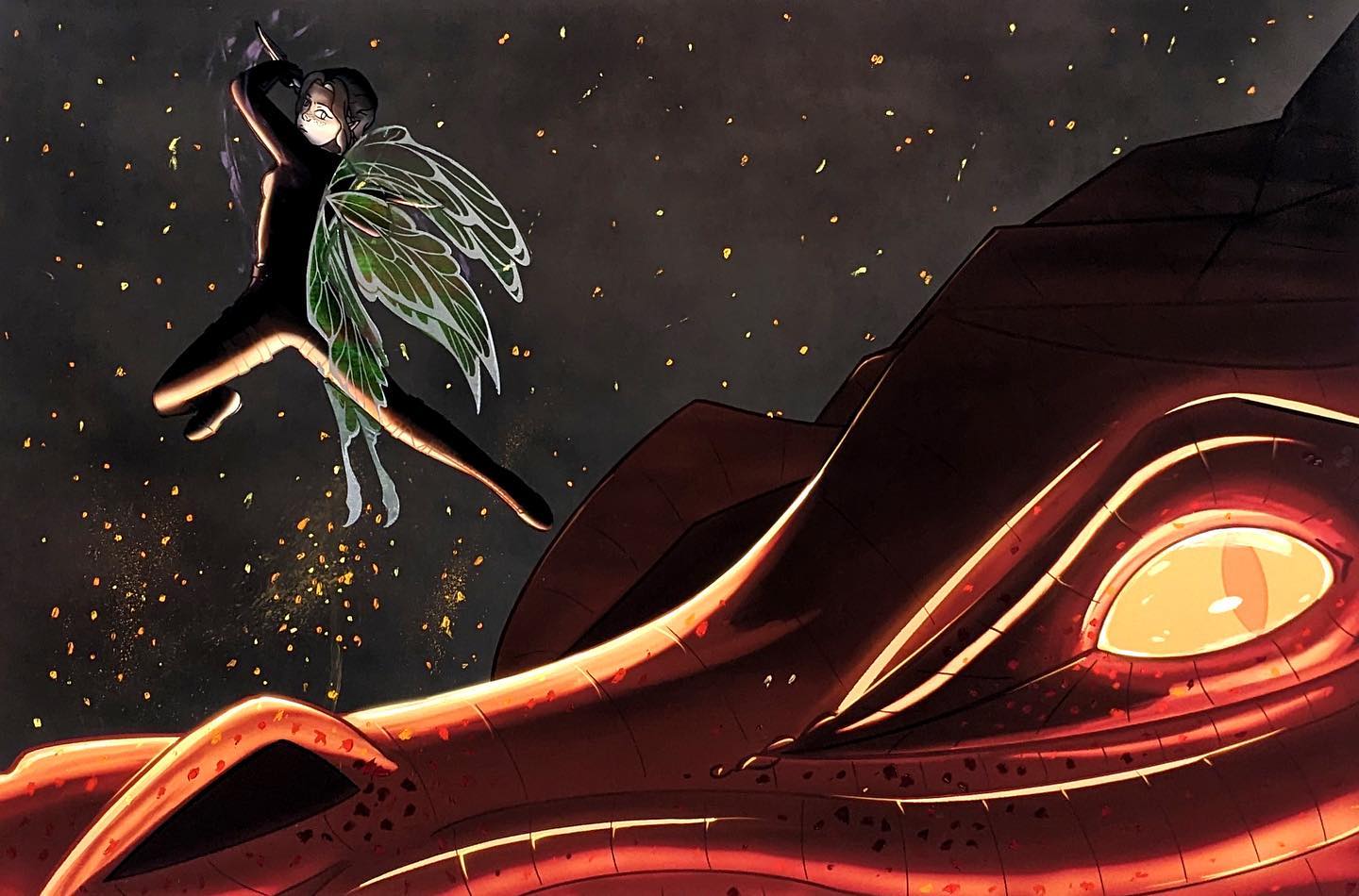 Sneak Attack
60”x40” Digital Print with Mixed Media Elements
Bonus in progress picture to show how MASSIVE this piece is compared to my normal scale.
#illustration #fineart #digitalart #digitalprint #painting #silkscreenprint #mixedmedia #mixedmediaart #characterdesign #dndcharacter #dndcharacterart #fantasyart #dnd #dndart #art #artist