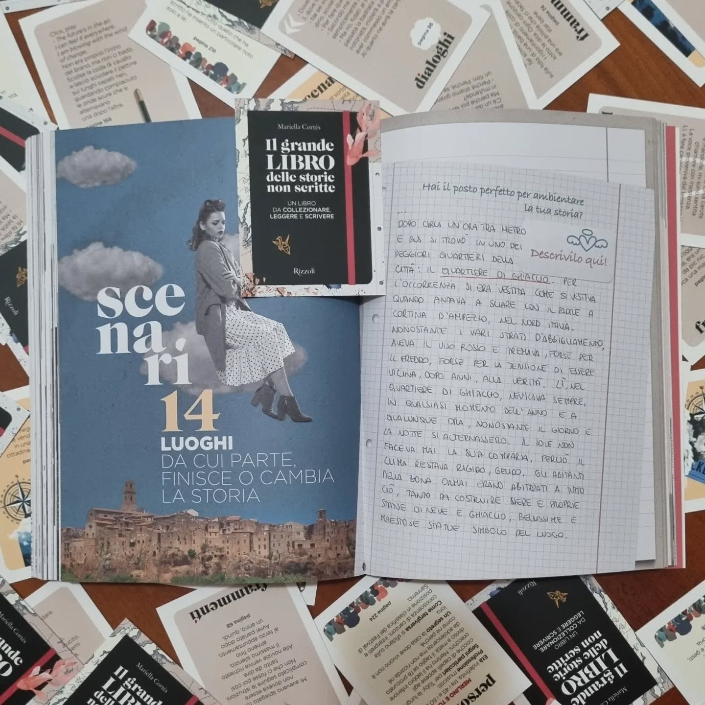 GIORNI 6 e 7!
Sono leggermente in ritardo con la #TandemWritealong , ma meglio tardi che mai!
Siamo arrivatə alle tappe su "Scenari" e "Personaggi" per la #TandemWritealong organizzata da @tandemcollectiveglobal in collaborazione con @mondadorielecta @rizzolilibri e l'autrice @mariellacortes .
Anche in questo caso ho tirato fuori parti del "mio" libro, delle poche pagine buttate giù per sfizio nel corso di questi mesi.
Lo scenario che ho provato a descrivere, in brevissimo, è il quartiere di ghiaccio, un posto in cui nevica sempre, giorno e notte, 365 giorni l'anno.
E sempre nello stesso contesto il personaggio del mio cuore è Luca, perfetto anche per celebrare questo mese: il mese del #pride!
Vi potrebbe incuriosire una storia con uno scenario del genere e il personaggio di Luca come co-protagonista?
Avete uno scenario o un personaggio del cuore?
Non saprei dire così su due piedi lo scenario, ma il personaggio del mio cuore è Niccolò Marchetti di "Principe di cuori" edito da @queenedizioni !
Ci sentiamo nei commenti!
#gifted
#StorieNonScritteWritealong
#IlGrandeLibroDelleStorieNonScritte
#TandemWritealong
#booklover #libro #instabook #instagood #bookclub #supportoprofili #read #photography #leggere #art #bookworm #libridaleggere #thebookclubpost #lolanorumascorner