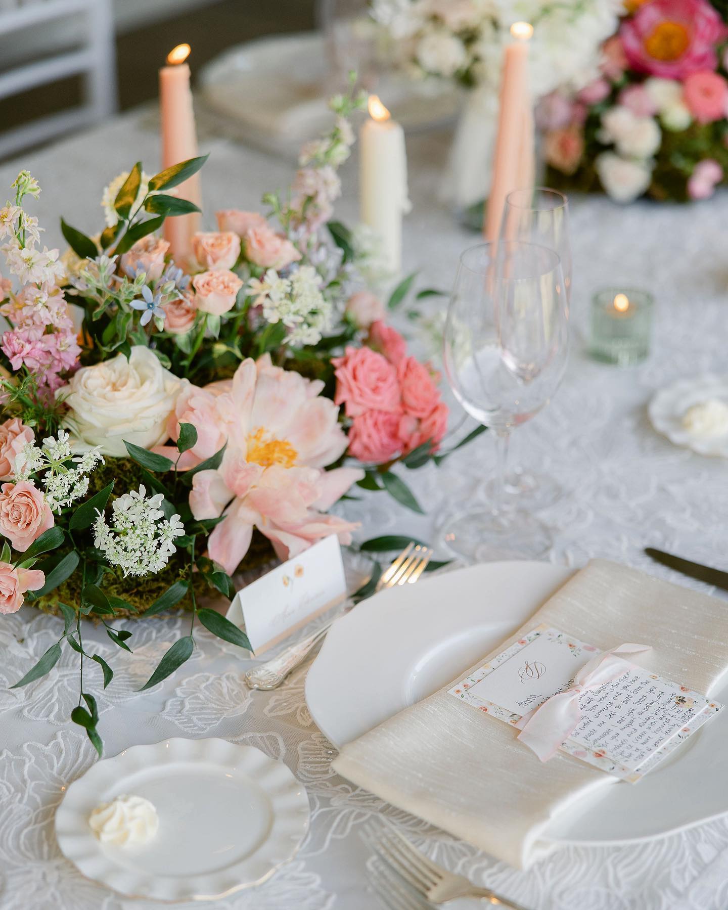 We knew guests would be in awe of the gorgeous, lush florals and charmed by the romantic candlelight and delicate lace linens. Out of the hundreds of beautiful, thoughtfully curated details, 1 element is still being talked about by guests a week later.
It was the smallest detail in physical size, but carried the greatest impact. Stella & David hand wrote a personal note to each and every wedding guest thanking them for their love and influence in their lives. Guests were left speechless as they discovered their notes and then realized every single one was unique. It was a simple gesture that meant the world to their guests.
We watched as guests wiped away tears and tucked away their notes into their purses and jacket pockets. We know these letters will be cherished for years to come!
@amandadonahophotography
@martiyaheard / @poeme / @studio.213.films / @nuagedesignsinc / @alloccasionseventrental / @vincentltg
.
.
.
#cincinnatiwedding #weddinginspiration #weddingstationery #cincinnatiweddingplanner #weddingplanner #weddingdesign #weddingdesigner #weddingstyle #weddingstylist #eventdesign #eventdesigner #eventstyling #eventstylist #wolfandbirdevents
