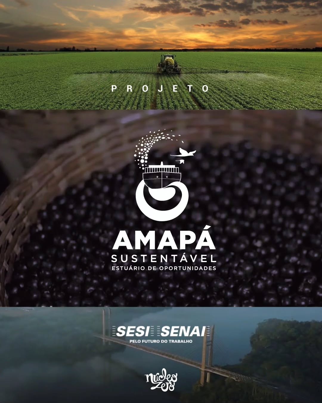 A parceria do Estúdio Núcleo Zero com Sesi Senai completa mais de 10 anos, em especial no Amapá, um estado que já faz parte da nossa história e que a gente aprendeu a amar. Essa parceria já gerou muitos frutos, em especial esse tbt de hoje: o filme "Amapá sustentável, lançado em 2019, que revela as oportunidades de uma economia sustentável e inovadora.
Amapá Sustentável: estuário de oportunidades, 2019.
O filme foi produzido para divulgar a exuberante natureza, a cultura, o povo acolhedor e o potencial econômico do Amapá, tudo isso banhado pela foz do Rio Amazonas e embalado com a música “Jeito Tucujú” de Joãozinho Gomes e Val Milhomem que traduz perfeitamente a força daquele lugar.
“ Quem nunca viu o Amazonas
Nunca irá entender a vida de um povo
De alma e cor brasileiras
Suas conquistas ribeiras
Seu ritmo novo
Não contará nossa história
Por não saber ou por não fazer jus
Não curtirá nossas festas tucujú
Quem avistar o Amazonas nesse momento
E souber transbordar de tanto amor
Esse terá entendido o jeito de ser do povo daqui
Quem nunca viu o Amazonas
Jamais irá compreender a crença de um povo
Sua ciência caseira
A reza das benzedeiras”
Assista completo: http://bit.ly/nucleozero-amapa-
Este filme teve a Coordenação Geral
Sérgio Moreira, @alyne_vieirab @aguiarmoisesde e @gibabragamello
Produzido:Núcleo Zero
Direção: @wernerbagetti
Roteiro: @wernerbagetti e @rafhael_barbosa
Produção: @rafhael_barbosa
Direção de Arte: @kareninabgm
Direção de Fotografia: @roberto.iuri
Assistente de Fotografia: @chapafilms
Projeções e artes gráficas: @weberbagetti @ulyssesribas
Edição: @dgomesfilmmaker
Trilha: @aronmiranda
Interpretação da música: @brendamelo.cantora
Produção Loca: @nathaliaporfirios e @jennyfer25saraiva
.
@amapasesi @amapasenai
#senaiamapa #sesiamapa #amapa #amapásustentável