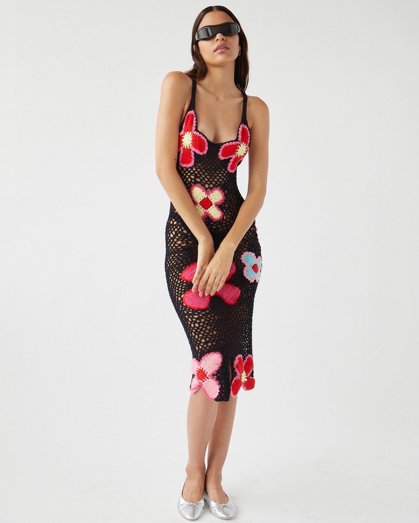 Black crochet pieces . Perfect for the beach or city .