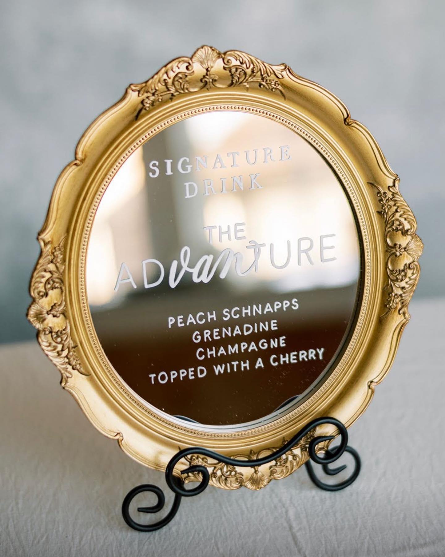 Cheers to summer adventures! 🧳
Signature drinks are an easy way to personalize your wedding. This sign for Laura & Roman, owners of @vanture.customs, was a fun nod to their business and adventurous spirit. And yes, these mirrors are available to rent!
What adventures are you taking this summer? We have a very fun one coming up ☺️✈️
.
.
.
📷: @samanthajayphoto
#allicatcalligraphy #weddingcalligraphy #phillyinlove #phillycalligrapher #southjerseycalligrapher #phillywedding #jerseyshorewedding #southjerseywedding #calligraphy #pennsylvaniaweddings #signaturedrinks #weddingrentals