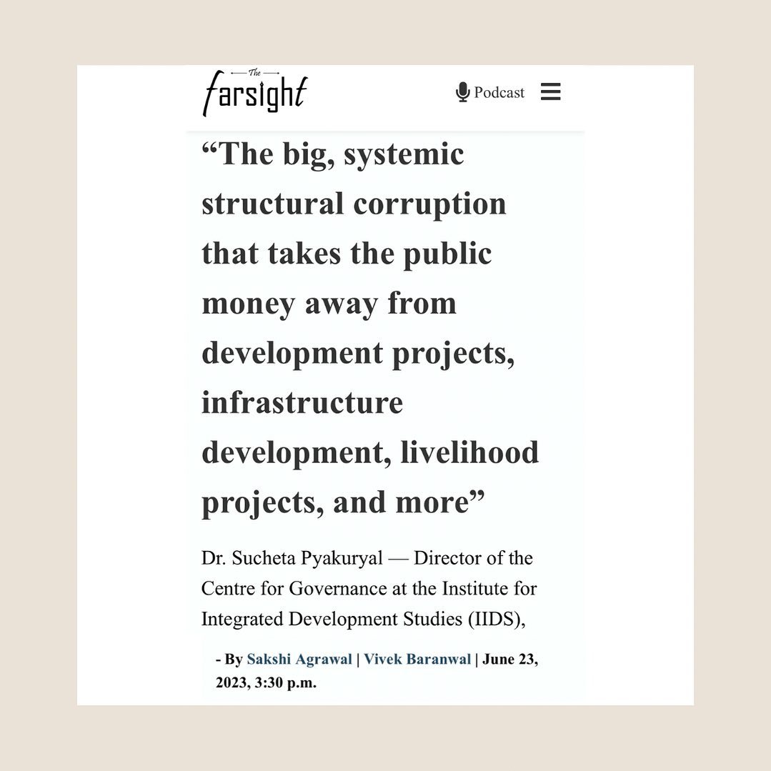 In my latest article for Farsight, I interviewed Dr. Sucheta Pyakuryal — Director of the Centre for Governance at the Institute for Integrated Development Studies (IIDS).
She shares insights on public sector corruption in the country, and says we became so market-oriented since the 1990s that the state structuring was sidelined. Subsequently, we became a structurally poorly organised state.
Read the article using the link in bio.
#interview #interviews #nepal #corruption #publiccorruption #nepalnow #nepaldiaries #sakshireports