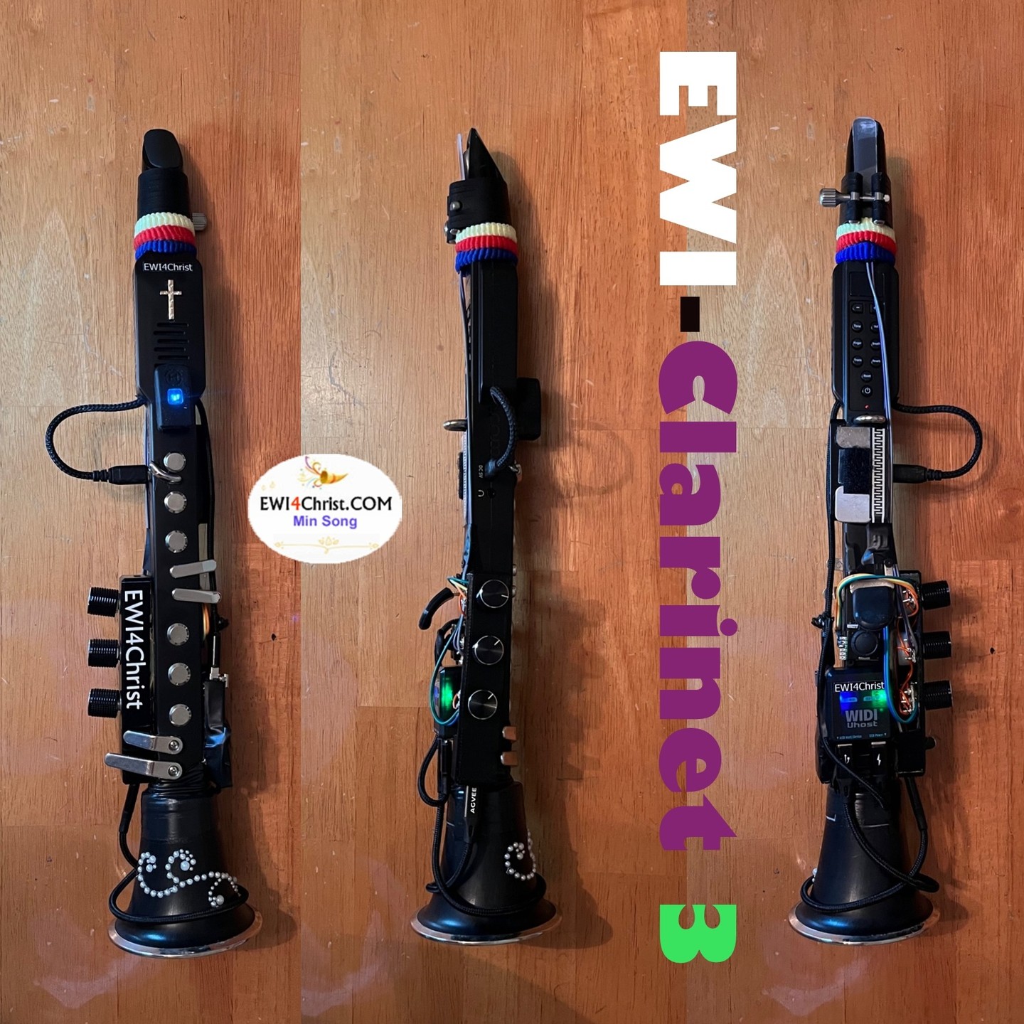 Final version of my EWI-Clarinet 3. modified the octave keys for easier playing and added a touch sensor for portamento, growl function via midi for left thumb. added a right thumb holder for more comfortable holding the instrument.
#ewi #windcontroller