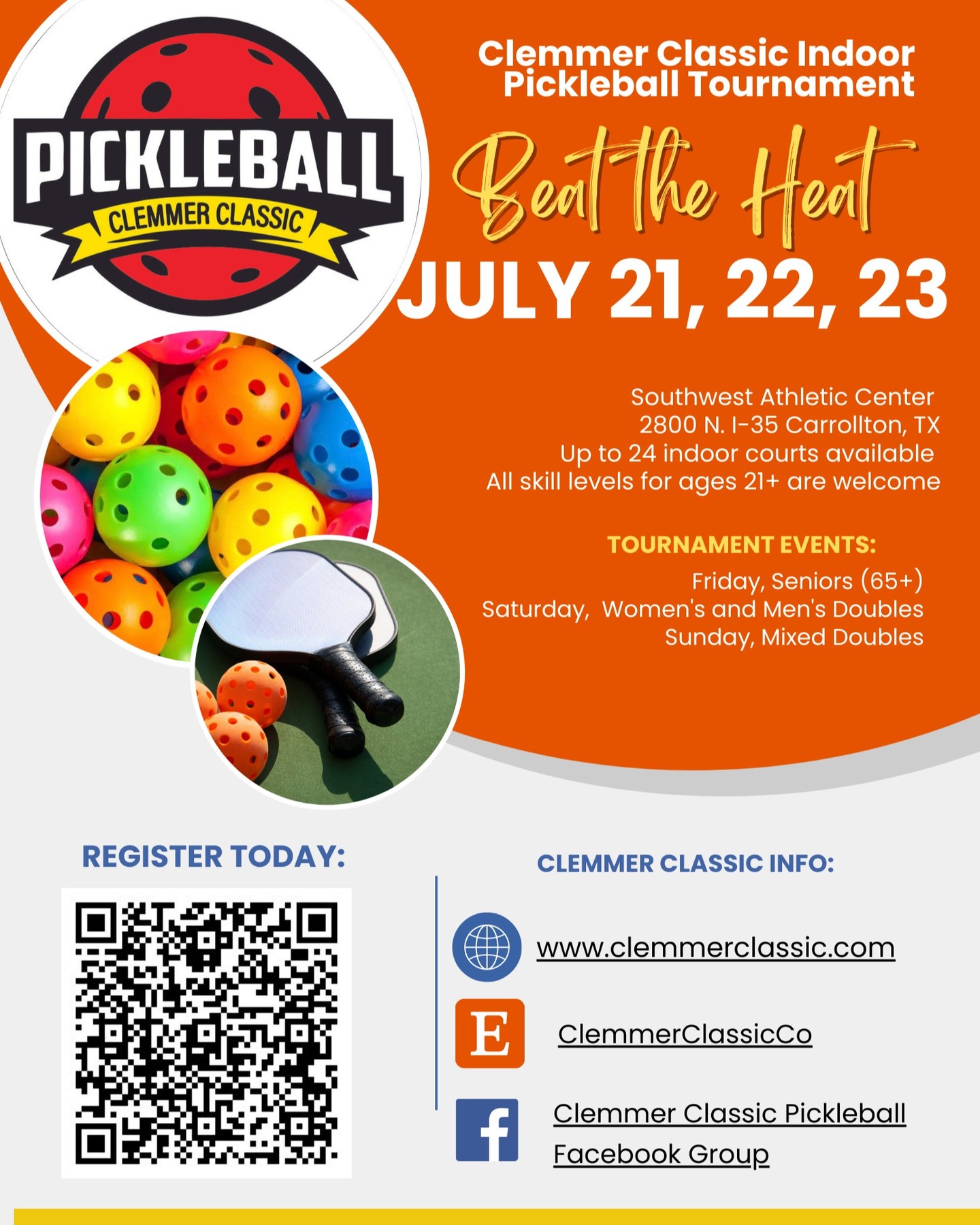 BEAT THE HEAT this summer - join us at the Southwest Athletic Center for a great weekend of competitive pickleball!
#dallaspickleball
#sacshsepickleball
#pickleballnorthtexas
#planopickleball
#pickleballlife
#pickleball
#pickleballrocks
#pickleballaddict