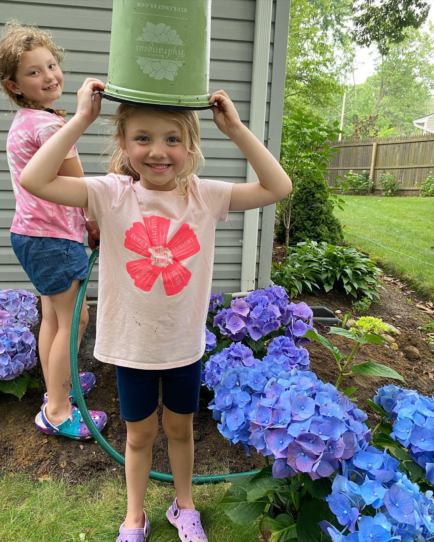Nothing better than gardening time with the family! #beautifulhydrangeas