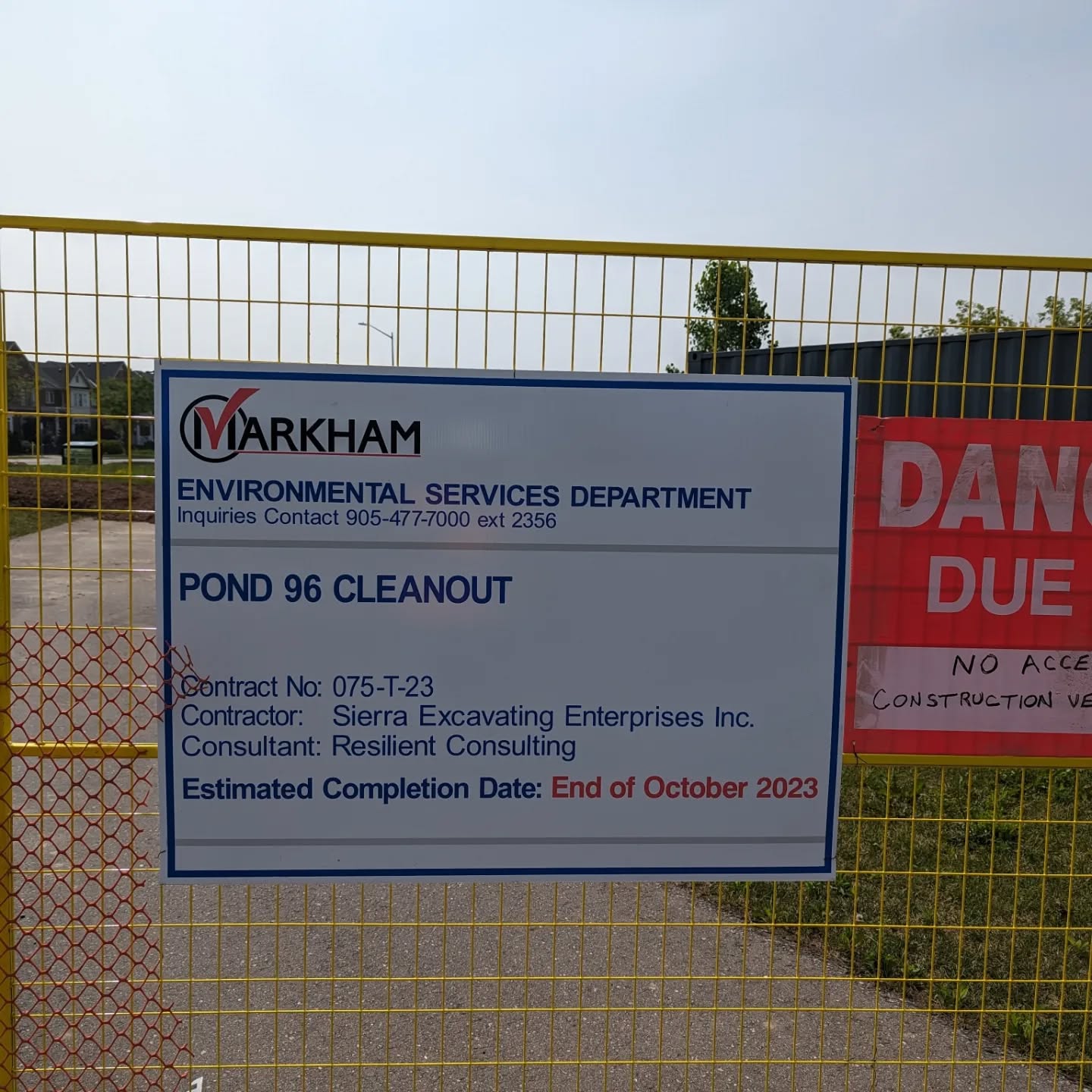 Construction has commenced at Stormwater Management Facilities 44 and 96 in the City of Markham. These projects will result in local stormwater quality improvements through restoring the permanent pool of these facilities.