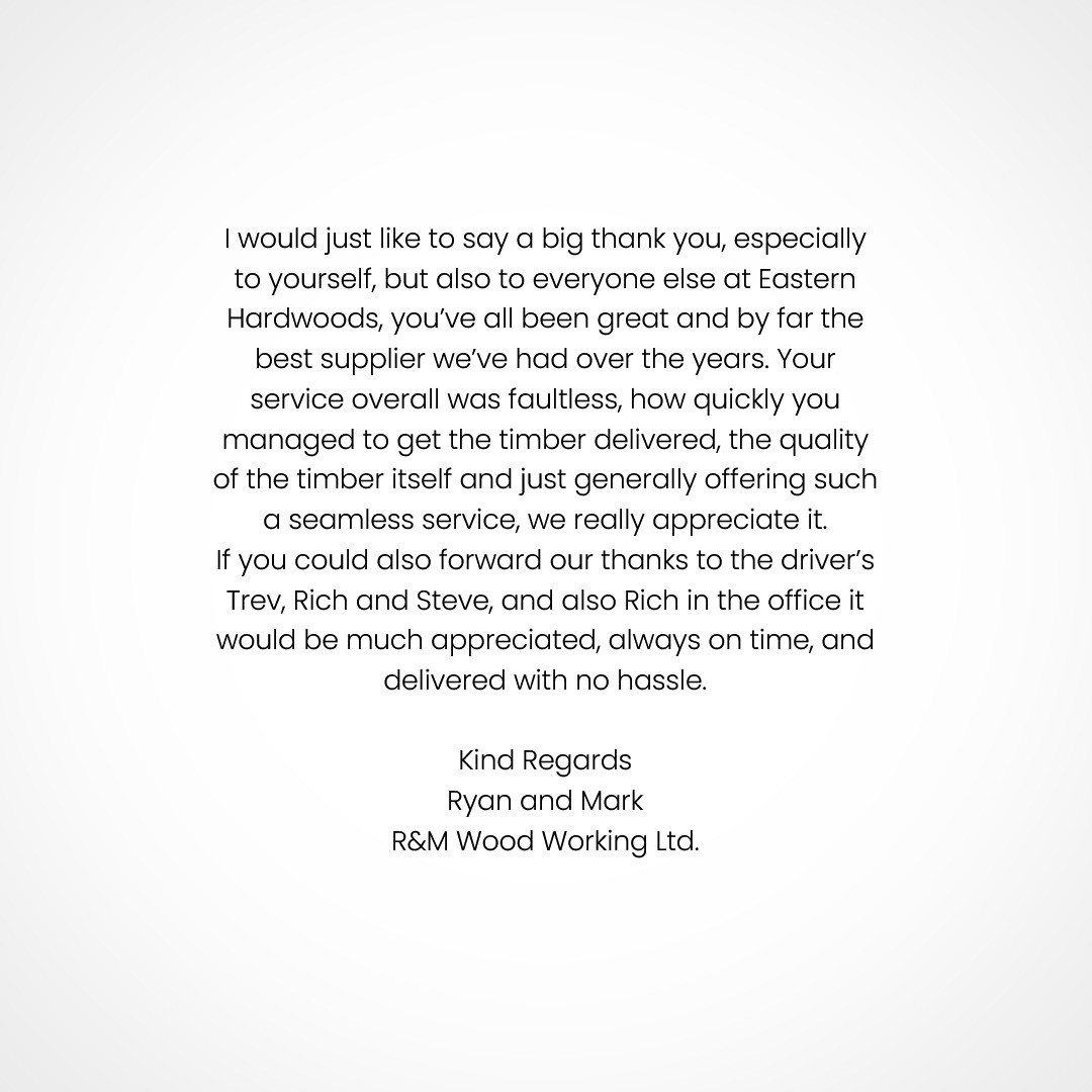 Thank you so much for your kind words.
It has been an absolute pleasure working with you over the past few years.
If you ever get back into woodworking our door is always open.
#happycustomer #review #testimoni #testimonial #feedback #woodworking #wood #handmade #woodwork #woodworker #maker #diy #wooddesign #woodcraft #woodworkingcommunity #hardwood