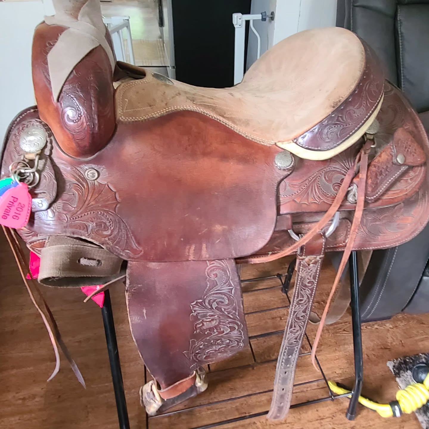 Saddle check, clean and condition. #saddlerepair #saddlerestoration
