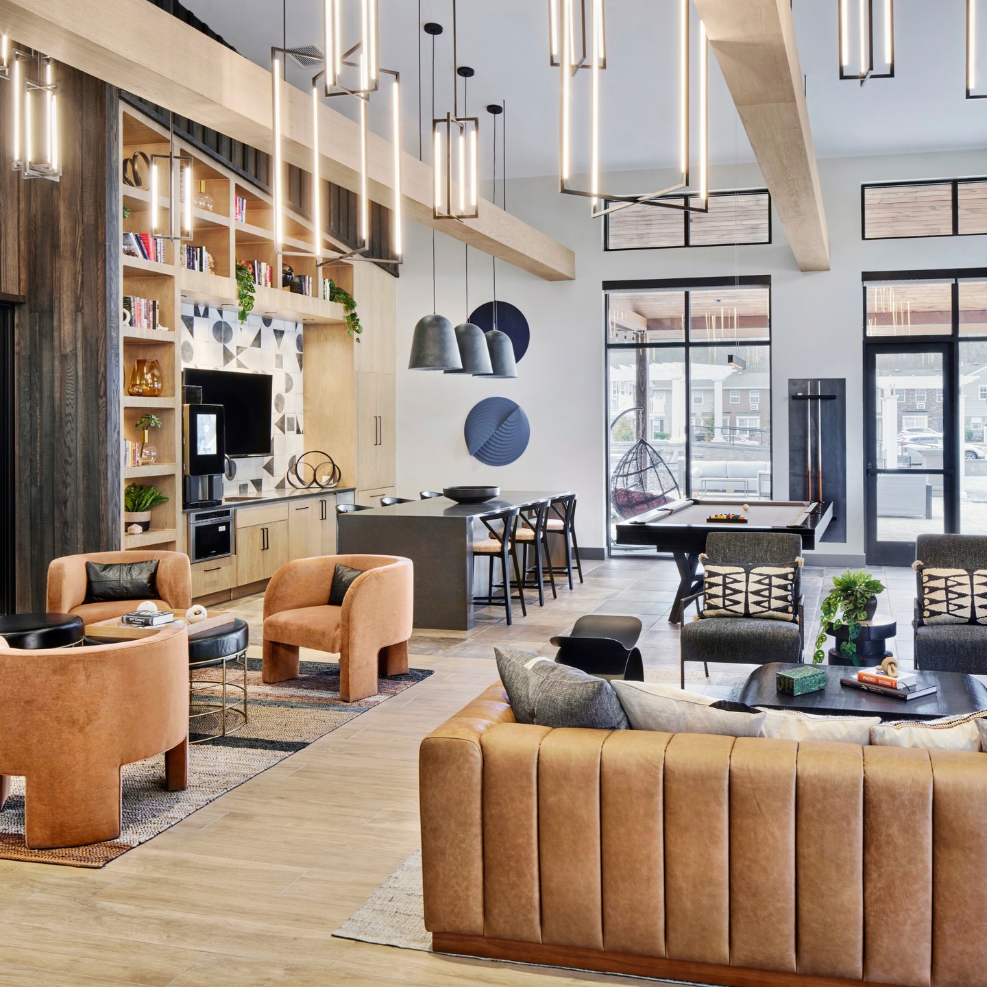 So much to love about this project. Beautiful free-standing clubhouse in Norwich, LI. Multifamily luxury development at it's best. I don't want to show all the goods in one post! Saving some for later - stay tuned ;) @muggphoto
#conantdesigngroup #codesign #tatdesign #heatherwoodluxuryrentals #interfacecarpet #consolidatedbrick #multifamilydesign