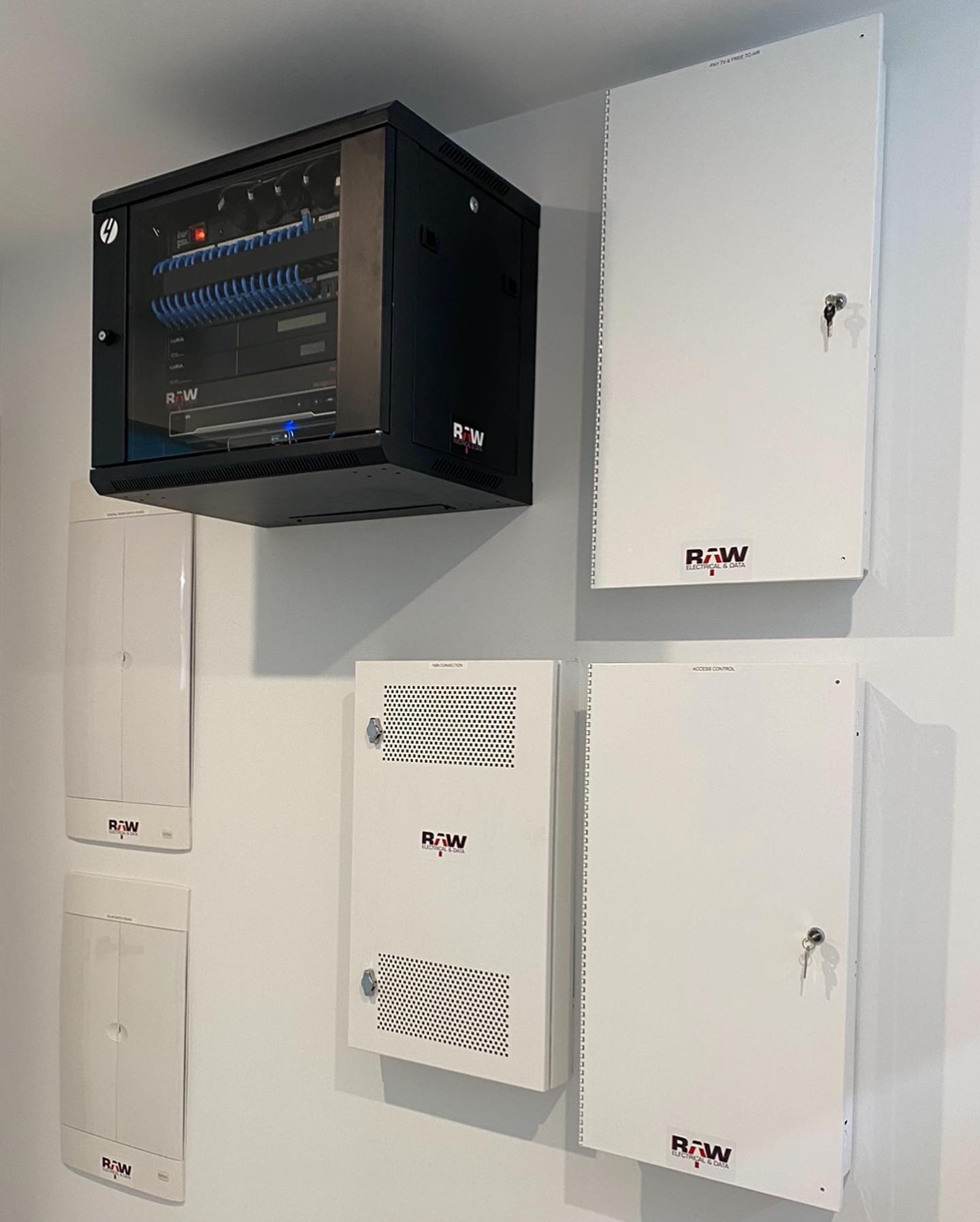 The clients comms room is a dedicated area within the home that houses the following -
- Switch board
- Solar back up supply switch board
- Access control
- Alarm system
- Surveillance system
- Wifi network
- Hard wired network
@elkproducts @nesscorporation @hikvisionau @hager_au_nz @luxulcorp
