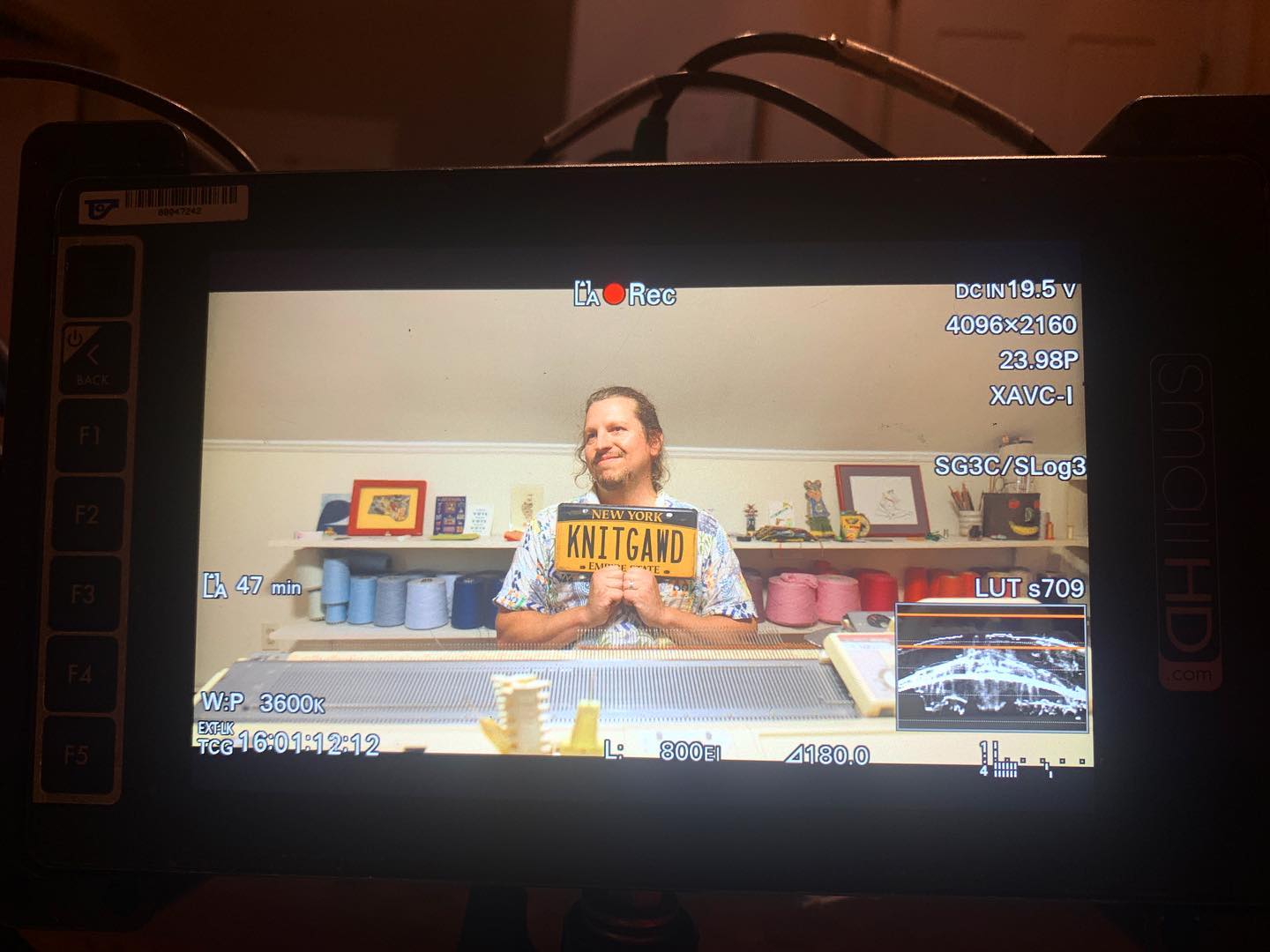 Our executive producer. Nick Jaco Collins, making this film happen! He’s wearing many hats….and knitting them too! 💓