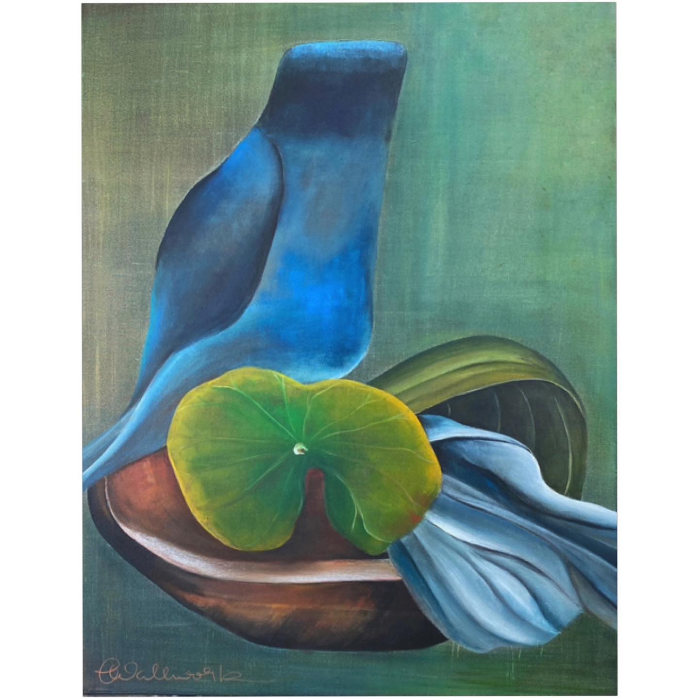 ‘The Moment Collector’.
Mixed media on canvas.
1035 x 775 x 45 mm
The Moment Collector
Some moments pass silently.
Slipping by unannounced
As do the opportunities yet to be conceived within them.
Other moments are LOUD!
Commanding our fullest attention
Yet the wisdom so reachable, is not realisable
Mourned, till long after the moment’s passing.
Then there are those moments
Where the dark veil ascends
The lost learning is reborn,
understood, integrated, cherished.
Giving birth to its moment-um
- Claire Wallwork
(Title borrowed from a book by Jodi Lynn Anderson)