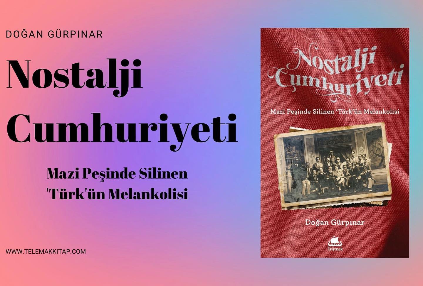 Yeni Kitap / Telemak #24
NOSTALJİ CUMHURİYETİ
Doğan Gürpınar
"Nostalji Cumhuriyeti", Doğan Gürpınar'dan 100. yılında bir Türkiye okuması: eski semtler, unutulmaz futbolcular, ansiklopedi, yerli malı haftası, Tanpınar ve memleketin nostalji-melankoli sarkacının varettiği muhayyel bir diyarın, bir başka cumhuriyetin tarihi bu kitapta.
Türkiye Cumhuriyeti’nin 100. yılında girişilen biz inşalarının meydana getirdiği ‘Türk’lük tarihlerinin bir çetelesini sunan bu kitap, mazi cennetinin hayaline dalmaktan ‘şimdi’yi ıskalayan bir kamusal kültüre itiraz ediyor.
Yaşadığımız anın biteviye kıymetsizleşmesine bir son vermek ancak bu zaman rejiminin bir eleştirisiyle mümkün. Nostalji Cumhuriyeti, ölmüş kuşakların yaşadığı vehmedilen geçmişlerin, yaşayanların zihinleri üzerine kabus gibi çökmesine mani olmaya teşebbüs ediyor.
İncelemek ve bir bölüm okumak için websitemize buyurun.
