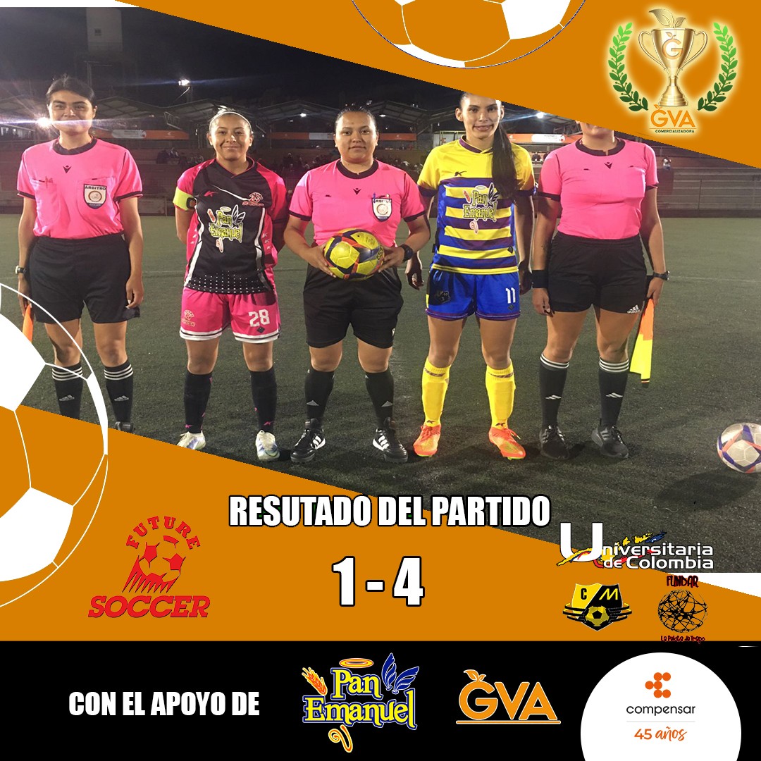 Segundo encuentro de la fecha
Future Soccer:
Juanita Ortiz 82"
Universitaria/Caterpillar/fundar:
Valentina Ocampos 27"
Estefania Ordoñez 38" 71"
Gonzalez 45"
@panemanuelbogota @deportescompensar @balonesgolary @vivetvcolombia @gatoradecolombia
#juntoshacemosunmundomejor #futbolfemenino #futbol #femenino
