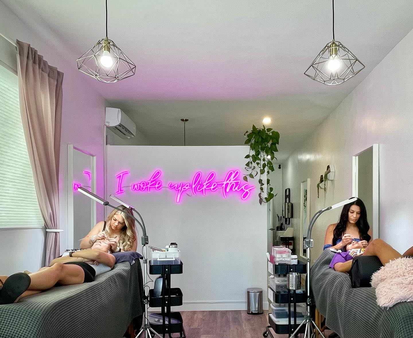 @blush.catrina and @hair.by.lisaakio working their lash magic today in the studio! ๐ฉทโจ